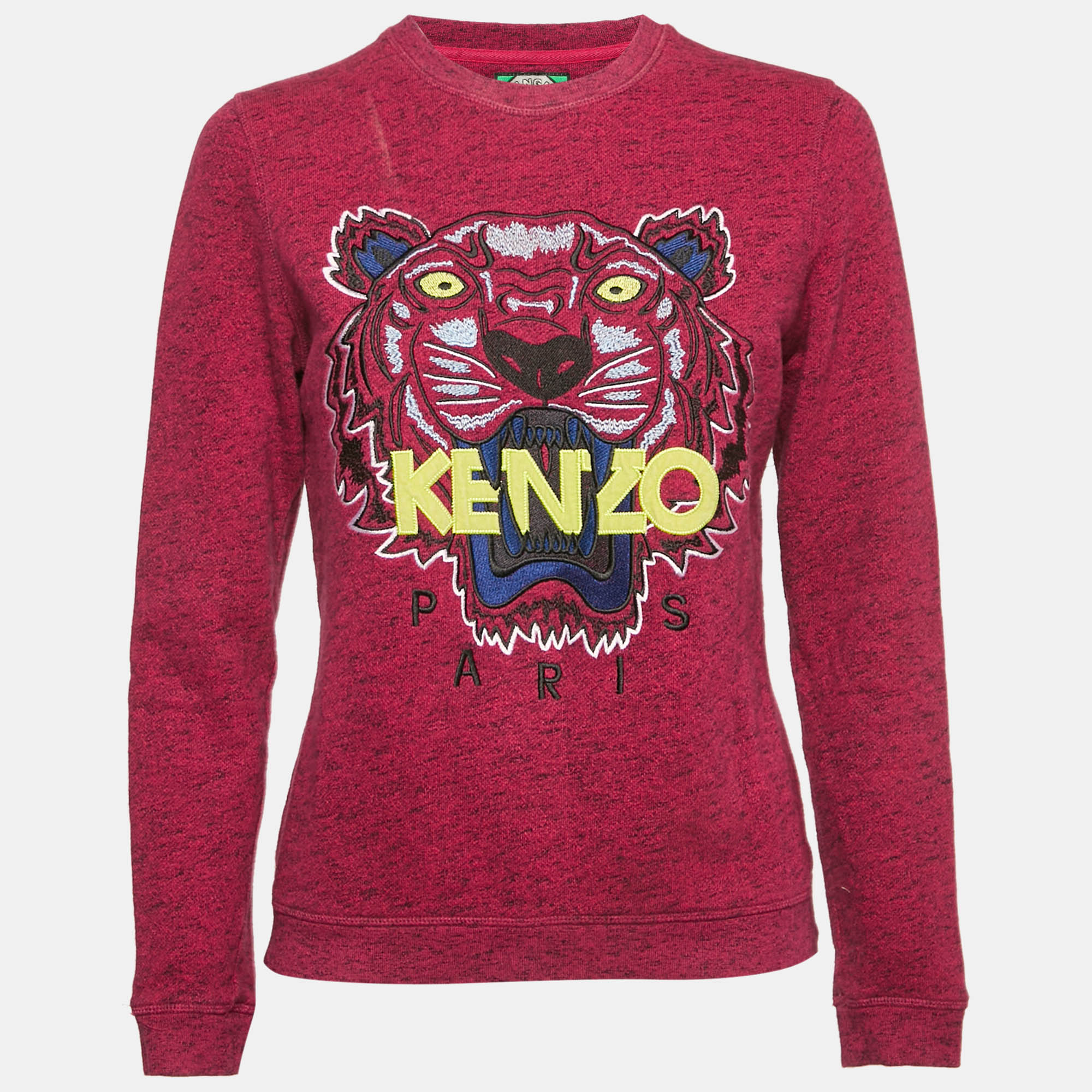 

Kenzo Pink Tiger Embroidered Cotton Long Sleeve Sweatshirt S