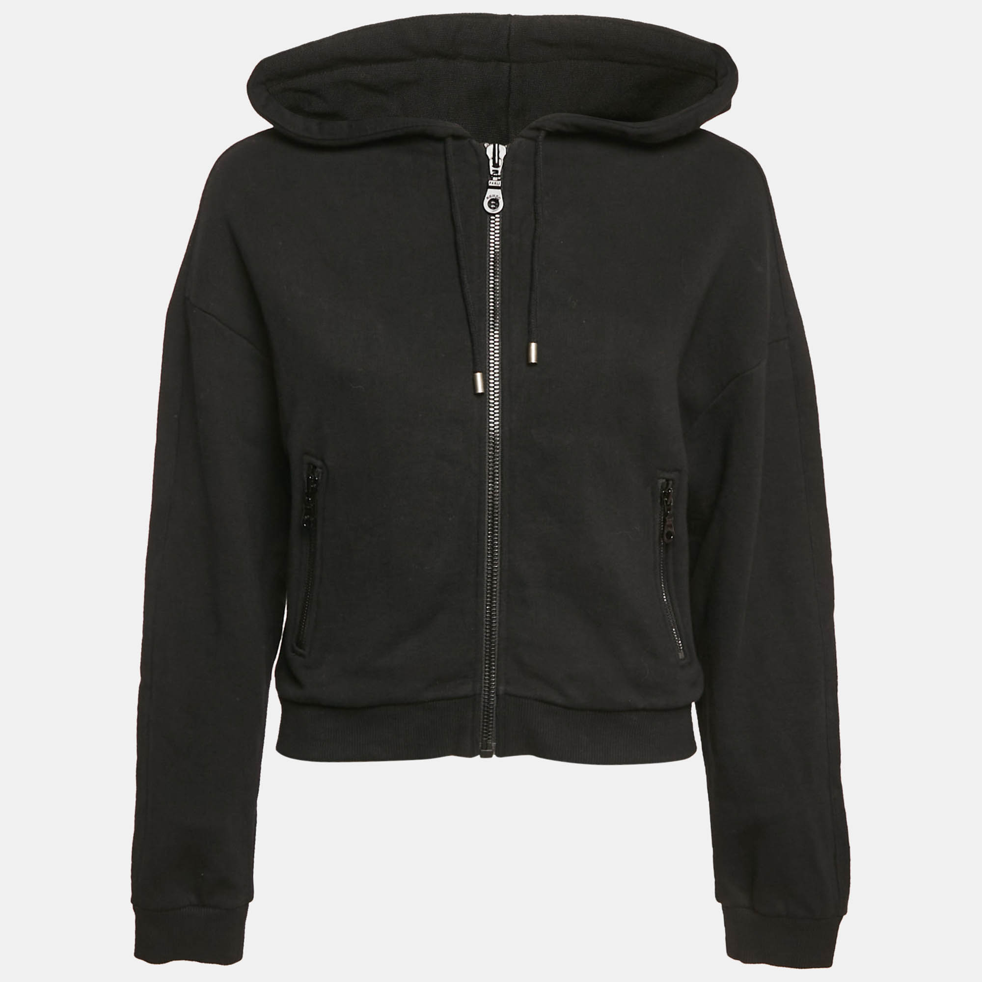 

Kenzo Black Cotton Knit Zip-Up Hooded Jacket M