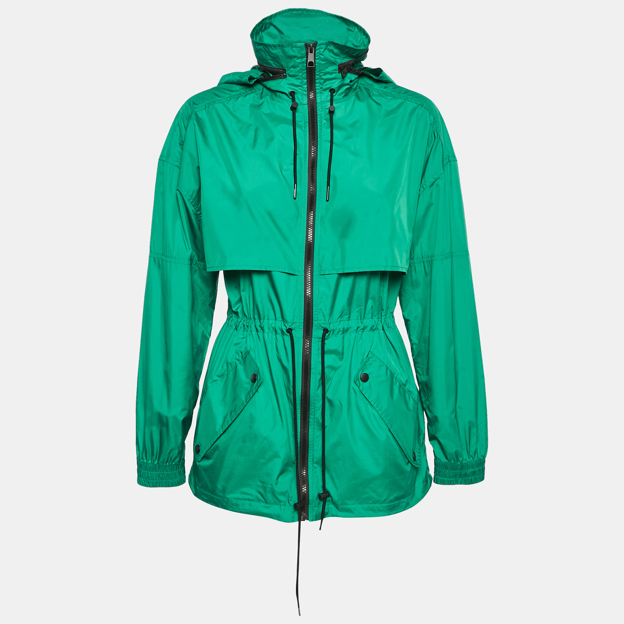 

Kenzo Green Synthetic Zip-Up Hooded Windbreaker Jacket M
