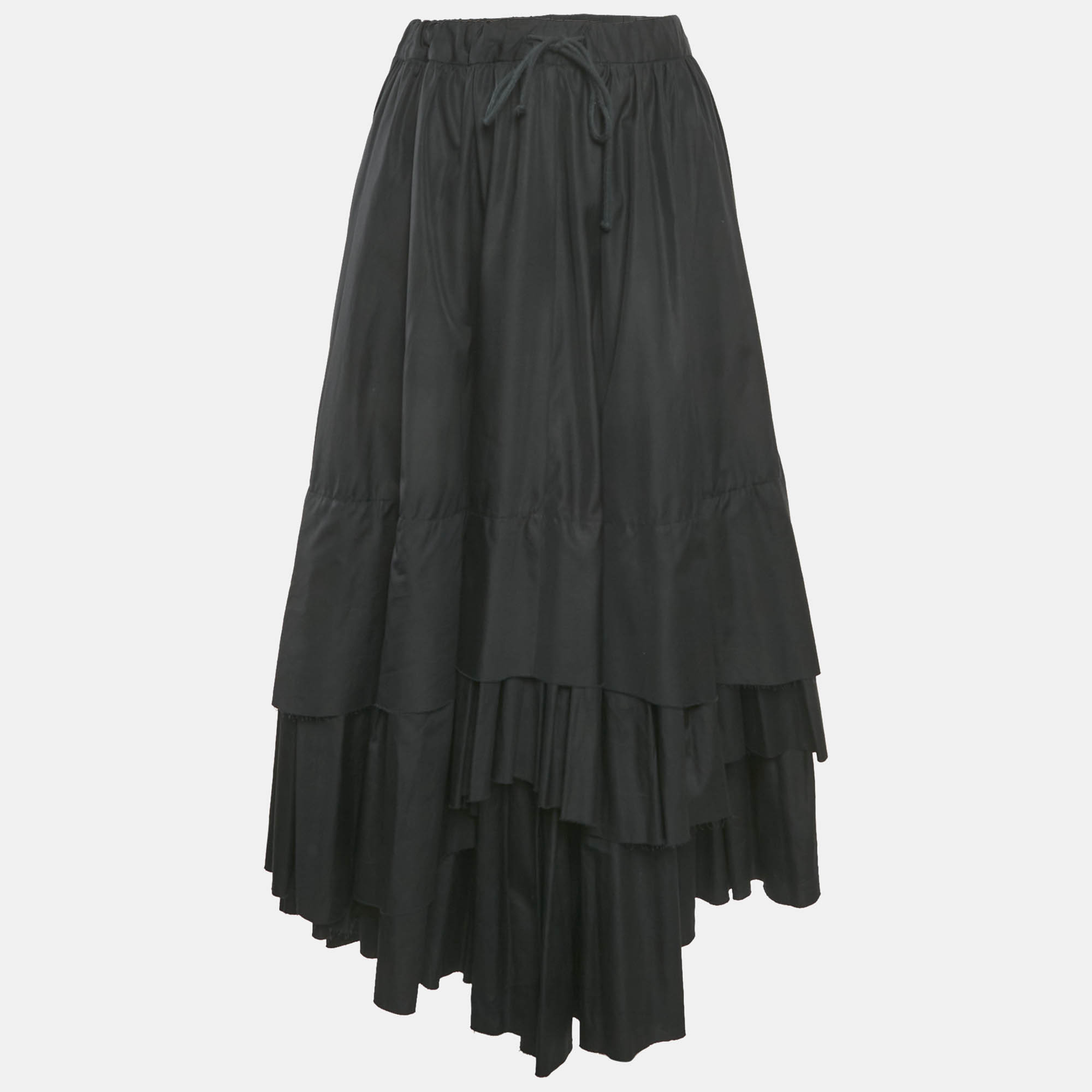 

Kenzo Black Cotton Tiered Long Skirt M