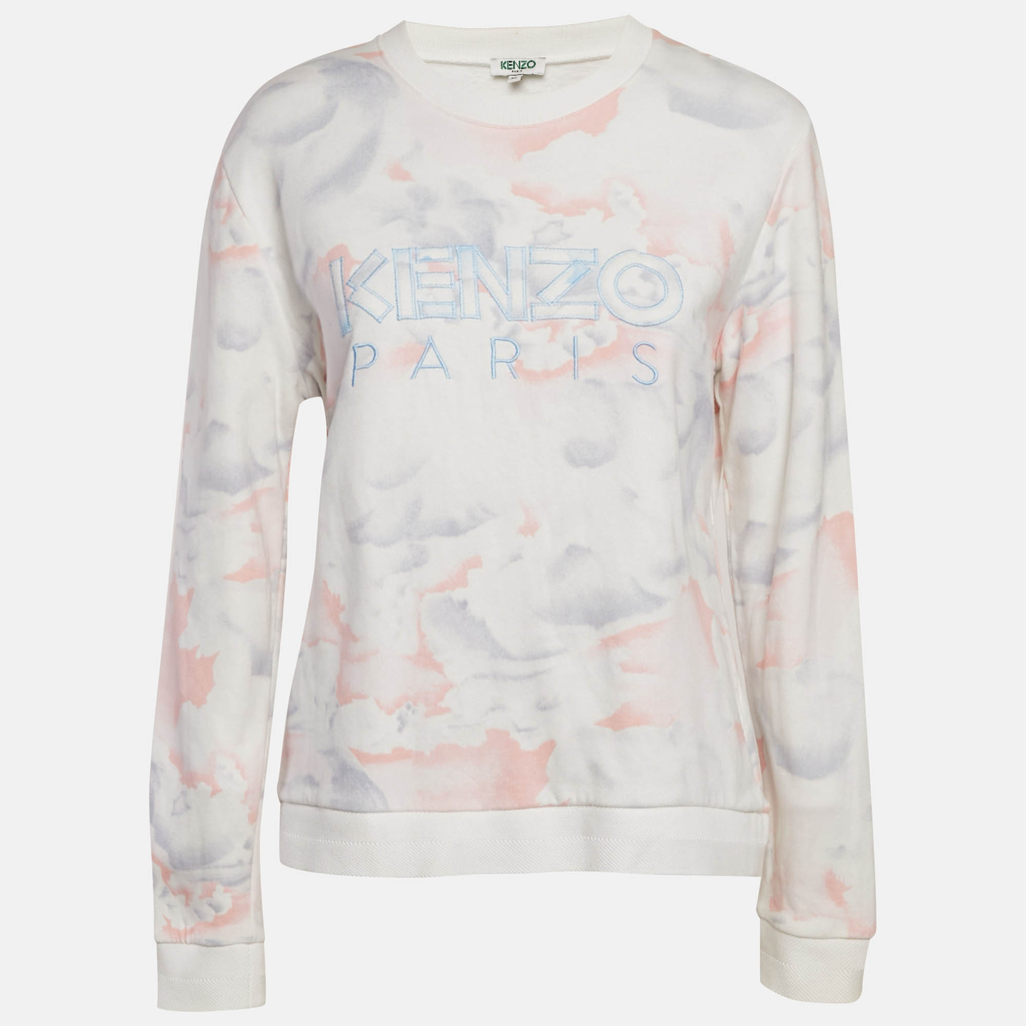 

Kenzo Pink Printed Cotton Knit Crew Neck Sweatshirt S, White