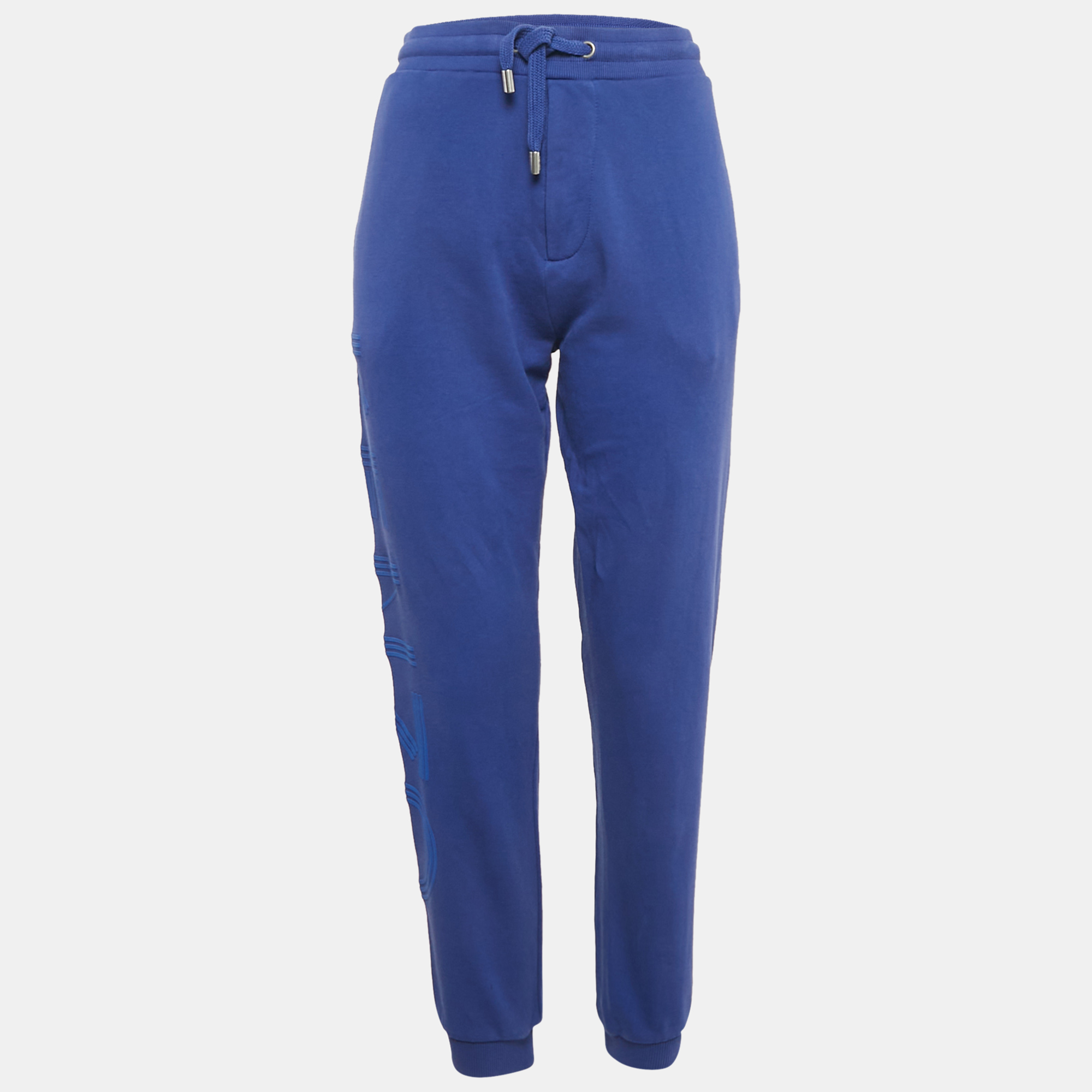 

Kenzo Blue Cotton Knit Logo Detal Joggers M