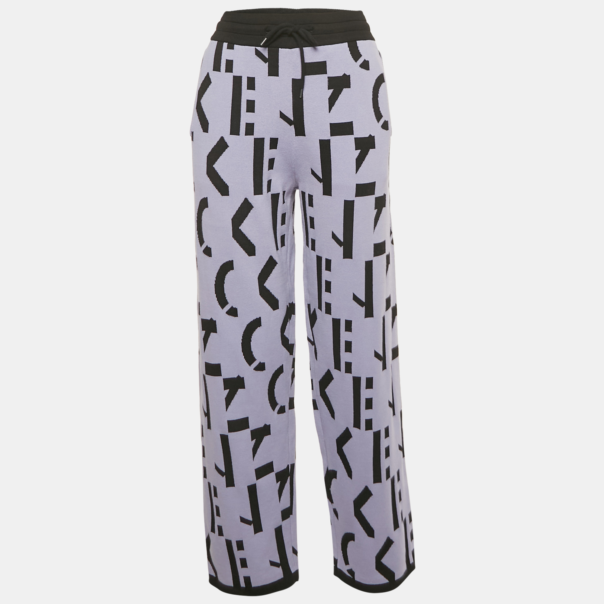 

Kenzo Lavender Logo Jacquard Knit Trousers L, Purple