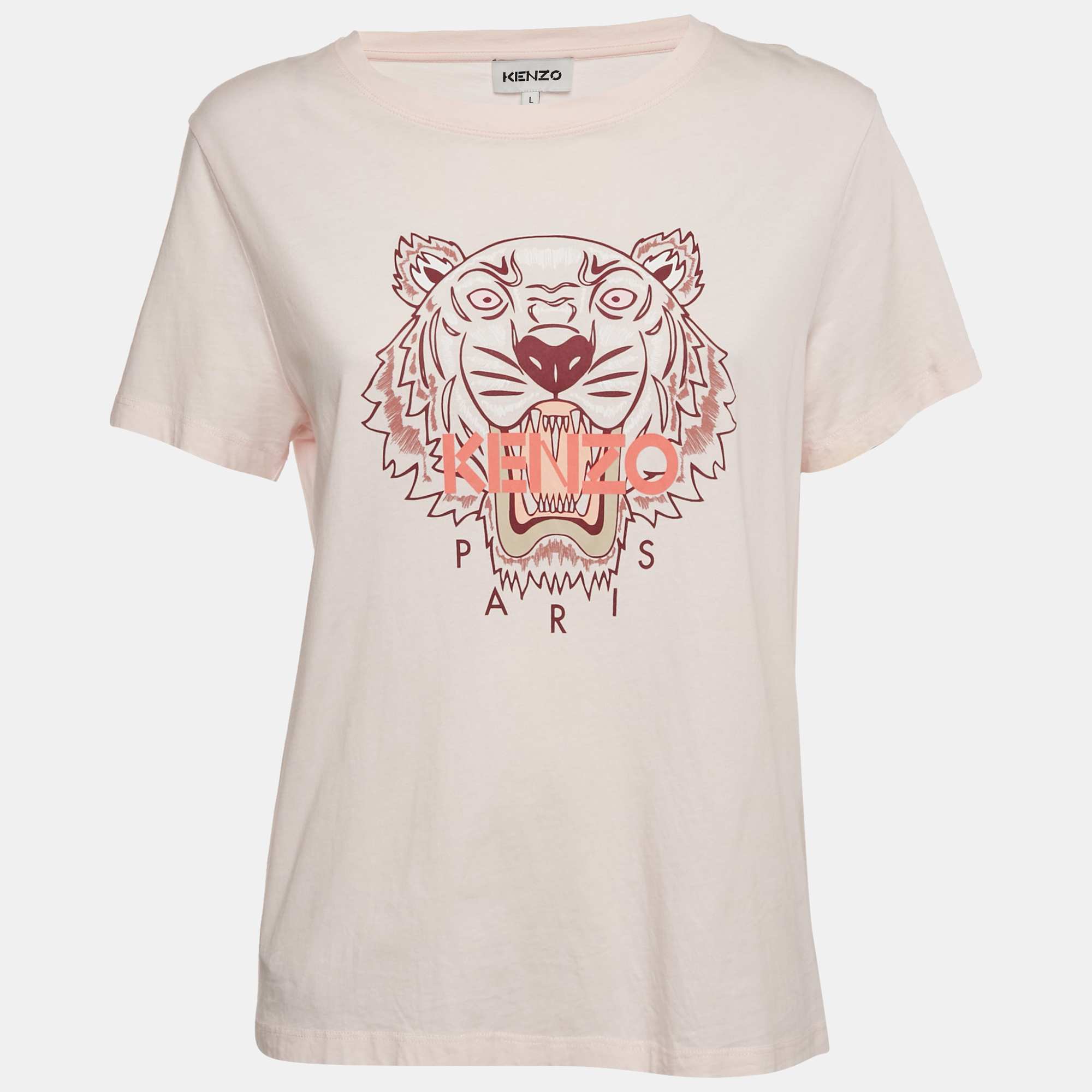 

Kenzo Pink Tiger Print Jersey Crewneck T-Shirt L