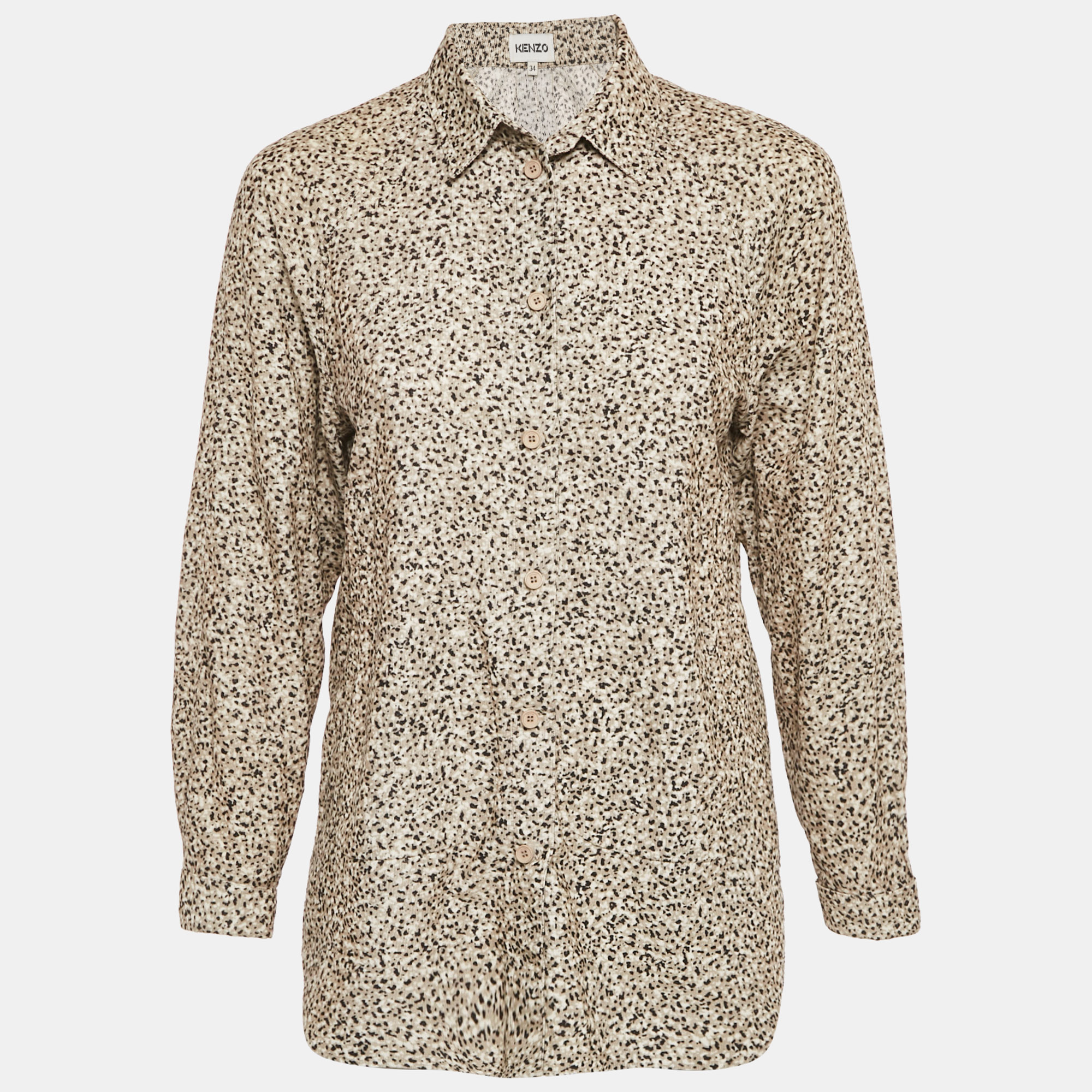 

Kenzo Brown Patterned Corduroy Shirt S