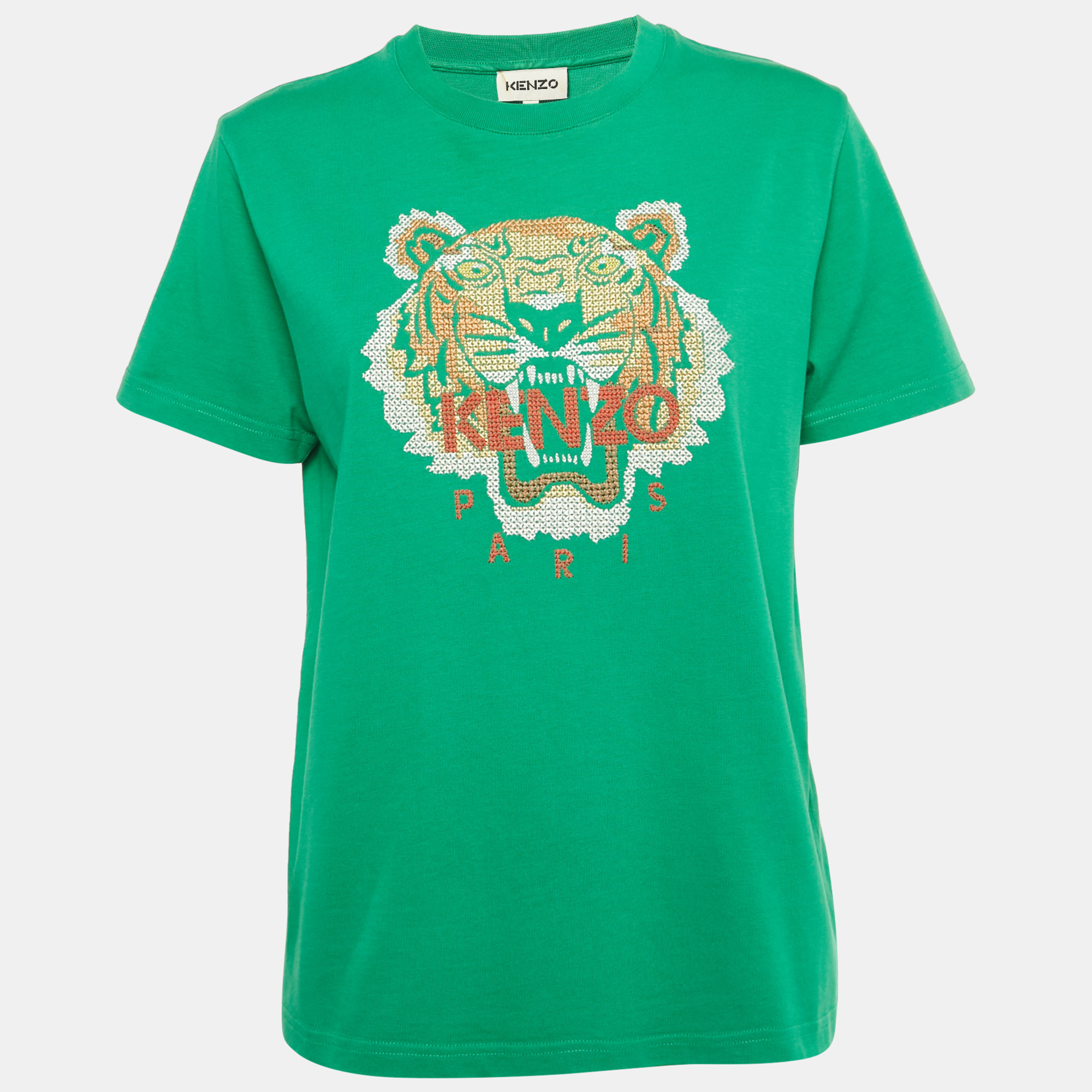 

Kenzo Green Lion Embroidered Jersey T-Shirt M