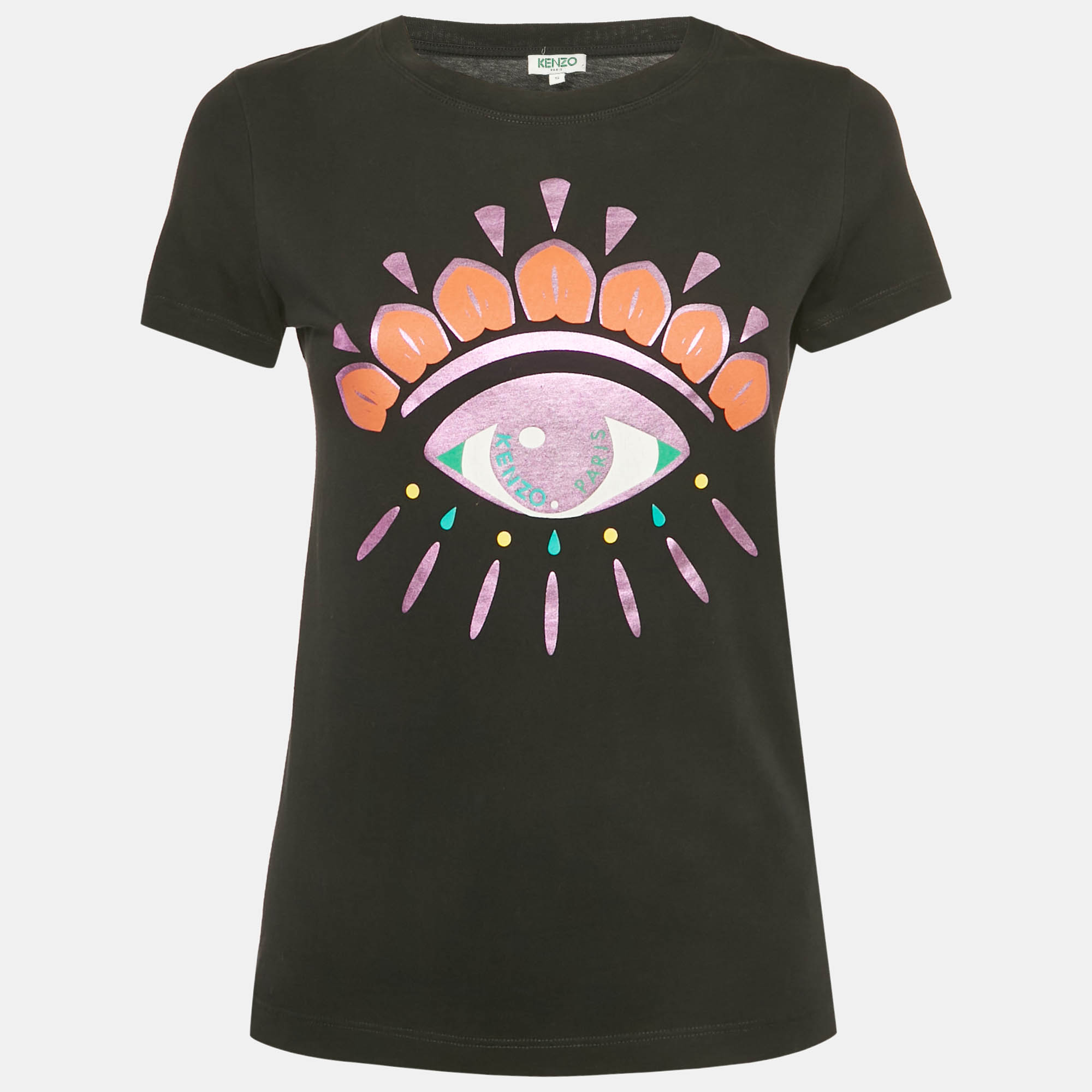 

Kenzo Black Eye Print Cotton Crewneck T-shirt S