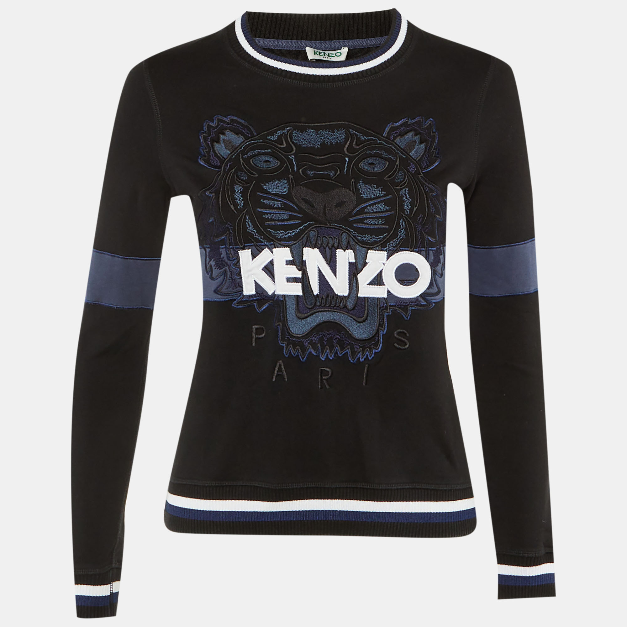 

Kenzo Black Tiger Embroidered Cotton Crew Neck Sweatshirt S