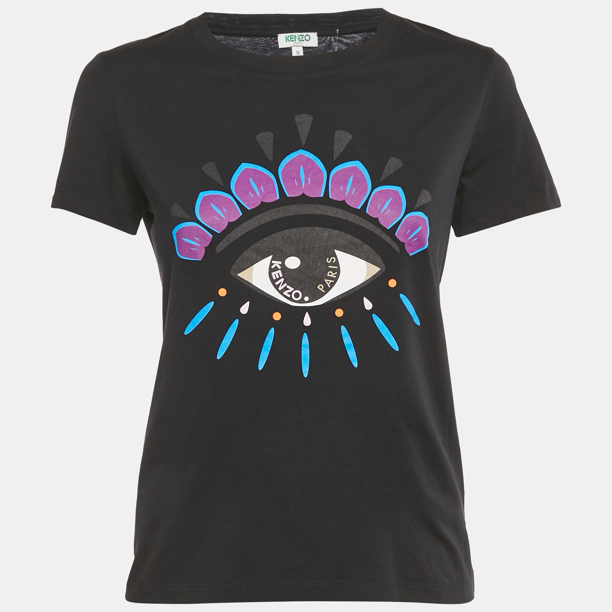 Pre-owned Kenzo Black Eye Print Cotton T-shirt S