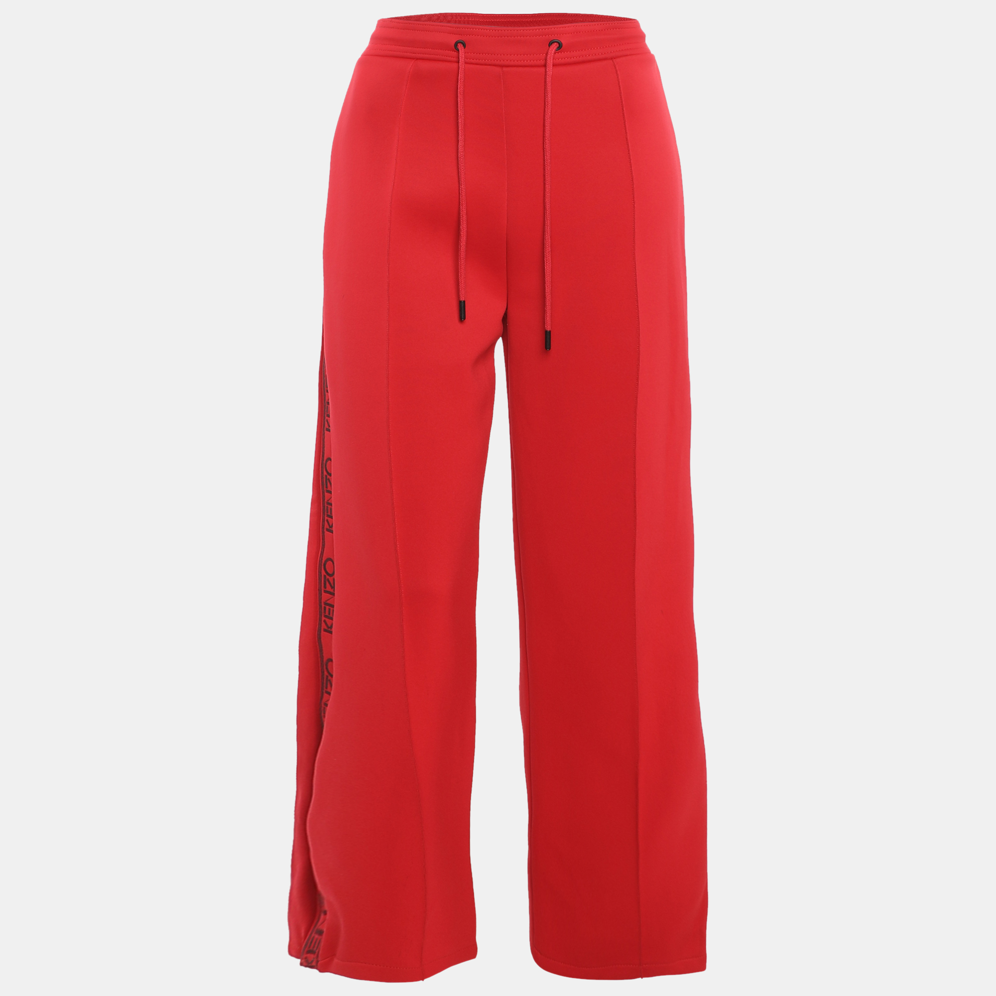 

Kenzo Red Jersey Logo Stripe Panel Track Pants M