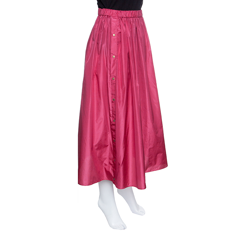 

Kenzo Pink Press Stud Buttoned Side Detail Midi Skirt