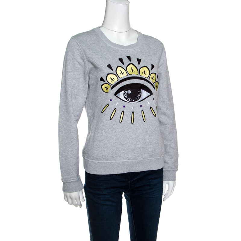 

Kenzo Grey Embroidered Eye Motif Sweatshirt