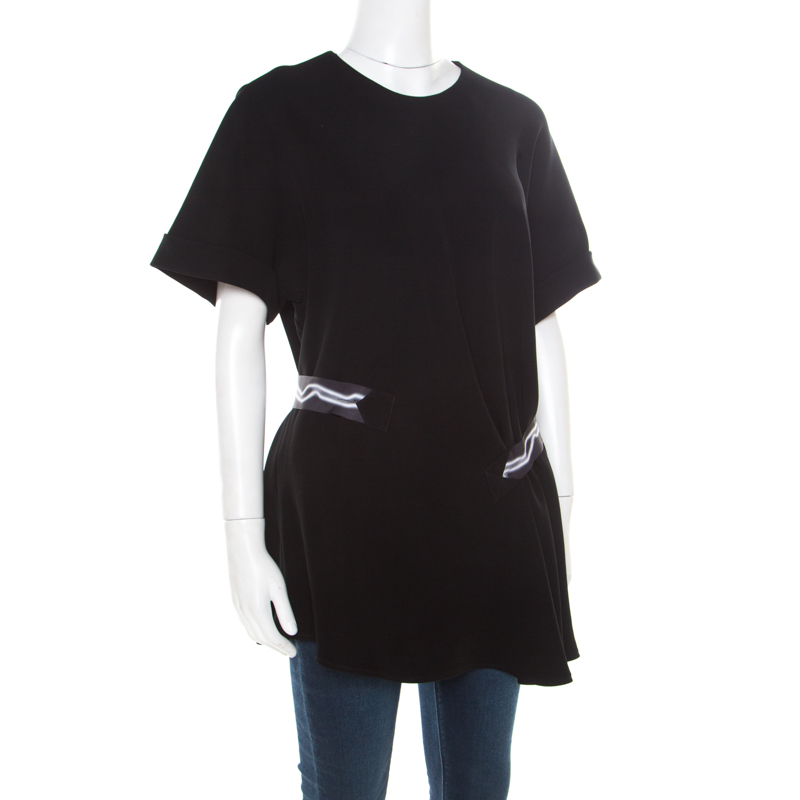 

Kenzo Black Contrast Belted Asymmetric Top