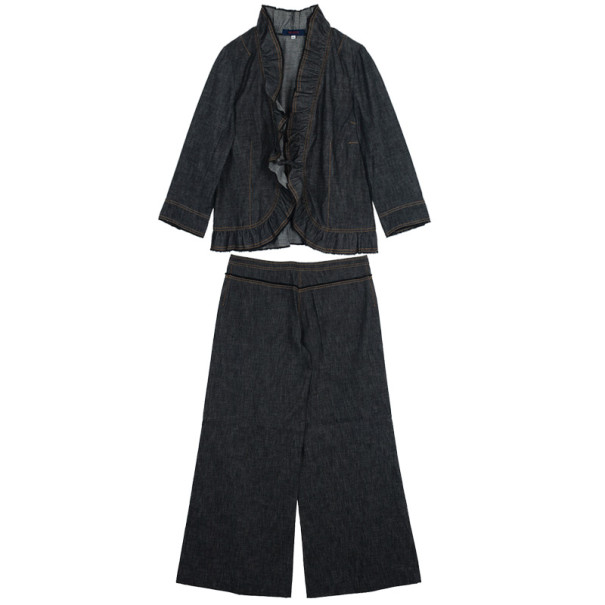 Pre Owned Kenzo Frill Denim Suit XL