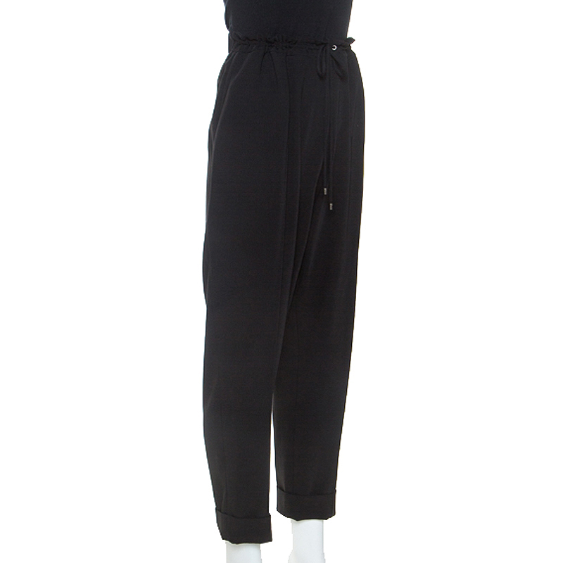 

Kenzo Black Crepe Drawstring Pants