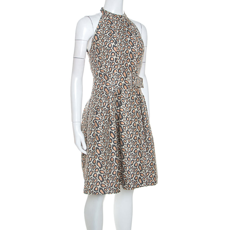 

Kenzo Beige Animal Pattern Jacquard Sleeveless Dress