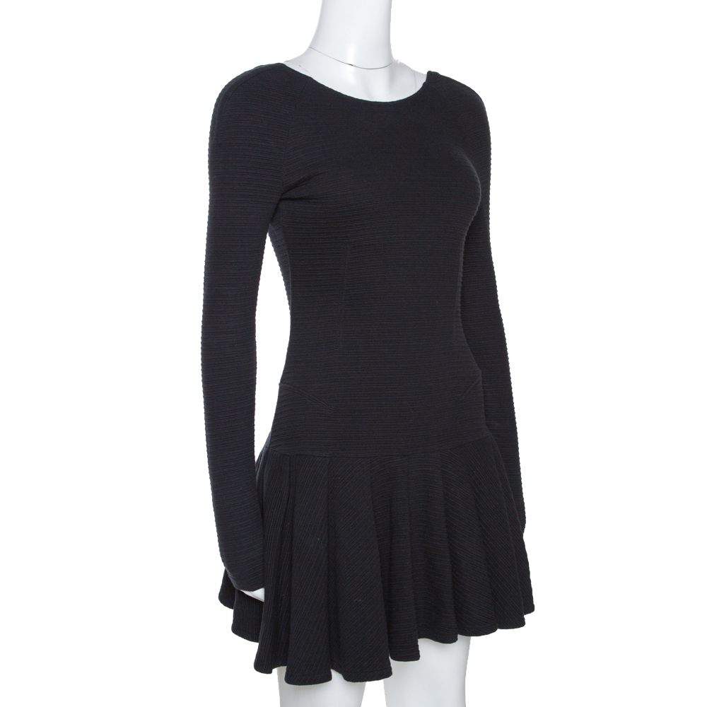 

Kenzo Black Rib Knit Drop Waist Backless Dress