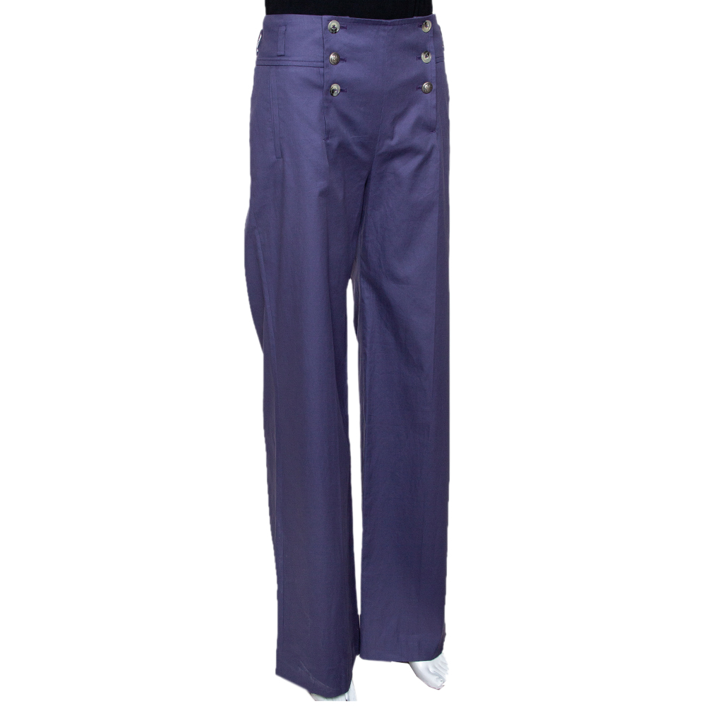 

Kenzo Purple Cotton Wide Leg Trousers