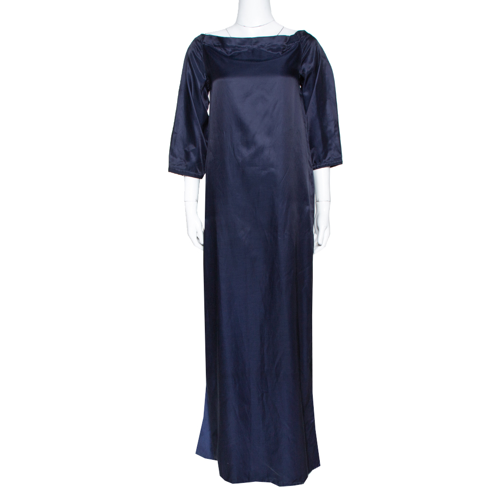 

Kenzo Navy Blue Cotton Blend Maxi Dress