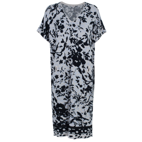 Pre Owned Kenzo Floral Knit V-Neck Shift Dress L