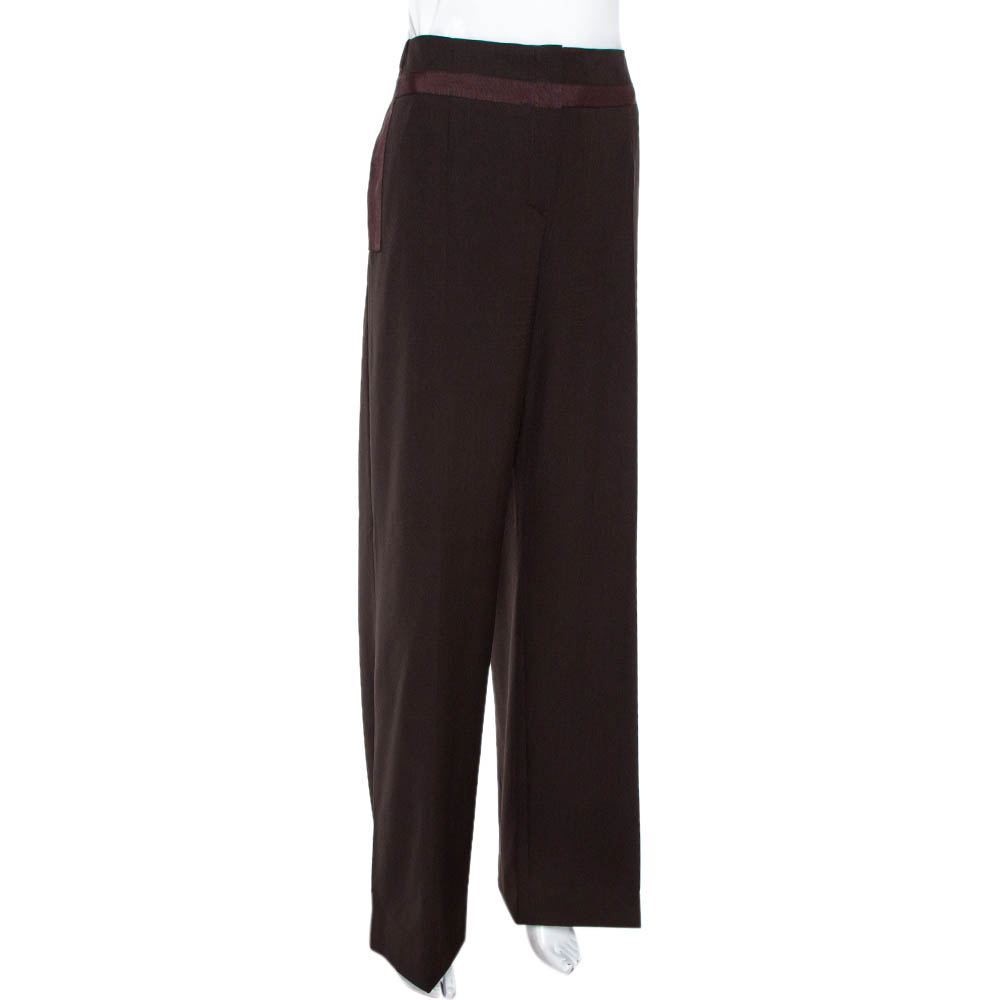 

Kenzo Brown Wool Wide Leg Trousers