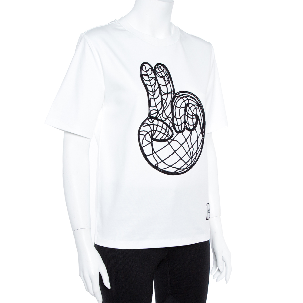 

Kenzo White Cotton Embroidered T-Shirt