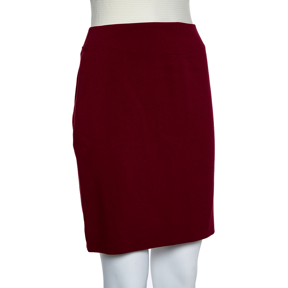 

Kenzo Crimson Red Wool Mini Skirt