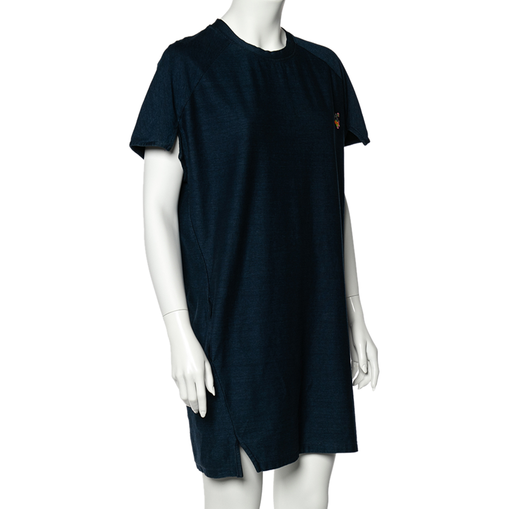 

Kenzo Navy Blue Cotton Tiger Logo Detail T-Shirt Dress