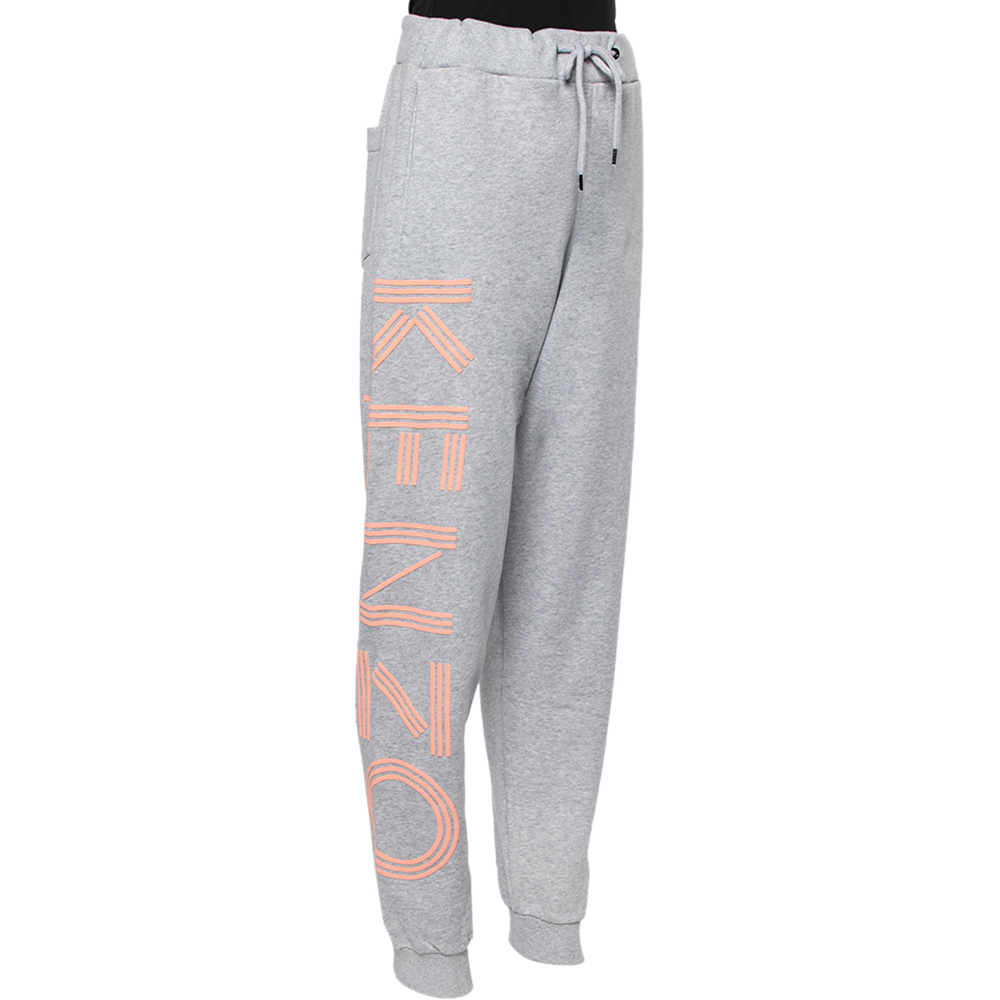 

Kenzo Grey Logo Print Jersey Jogging Pants