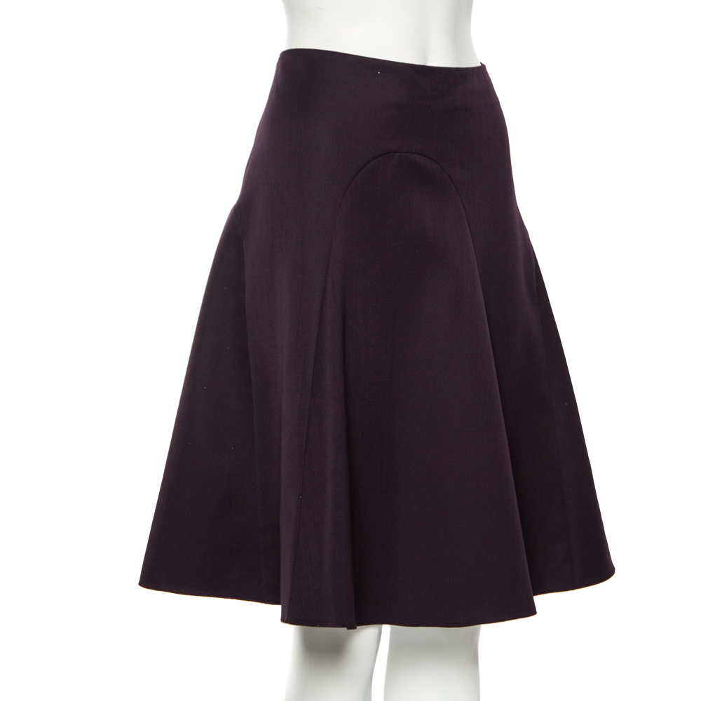 

Kenzo Dark Purple Wool Flared Skirt