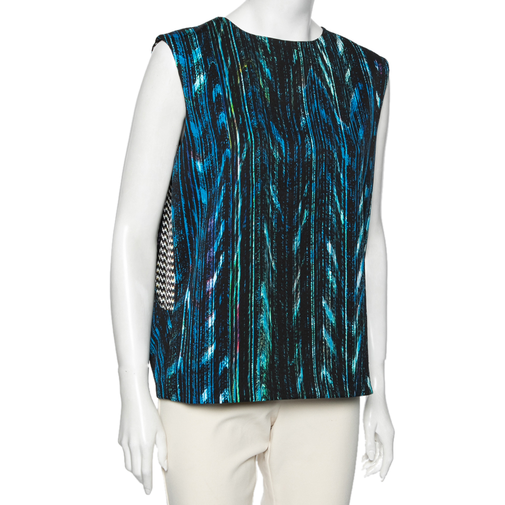 

Kenzo Multicolor Printed Textured Sleeveless Top