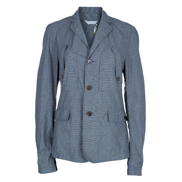 Pre Owned Kenzo Grey Pinstripe Light Jacket M