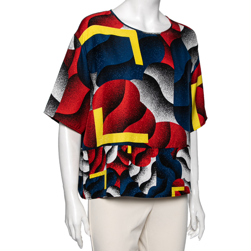 

Kenzo Multicolor Printed Silk Top