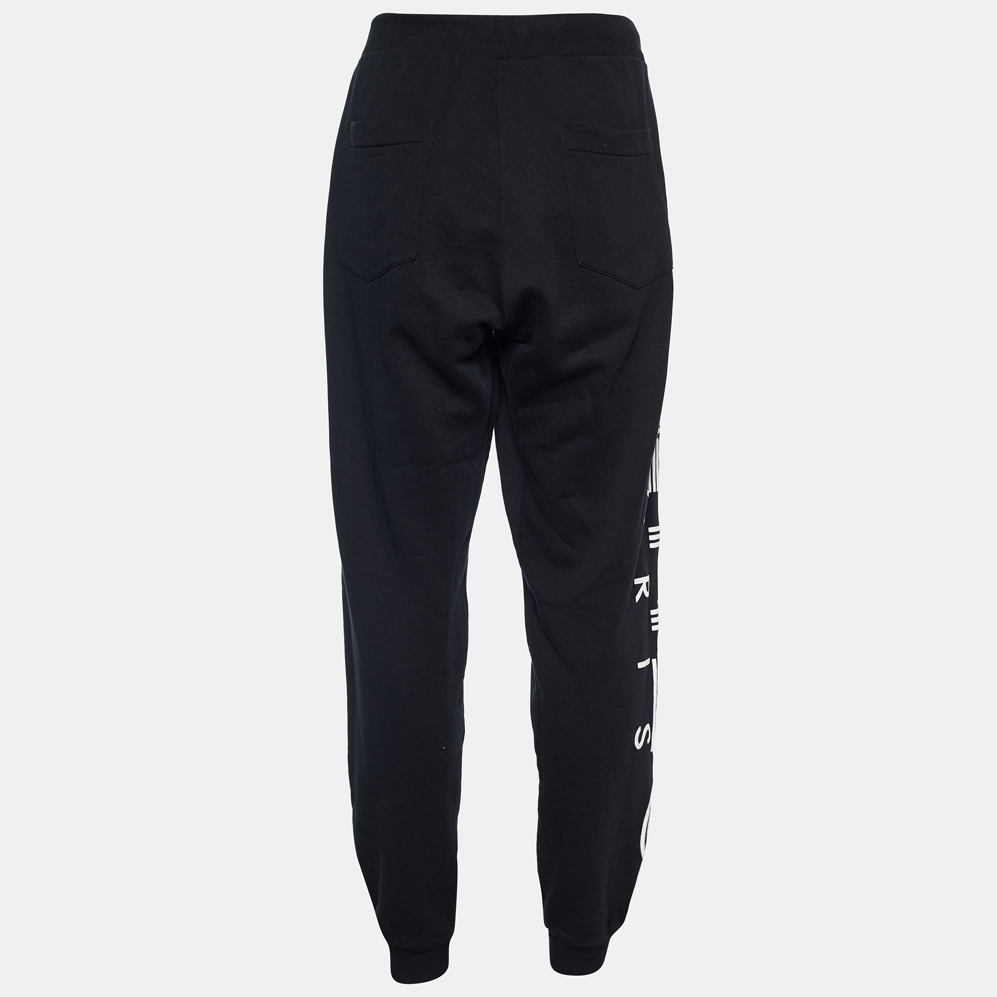 

Kenzo Black Terry Knit Logo Print Joggers