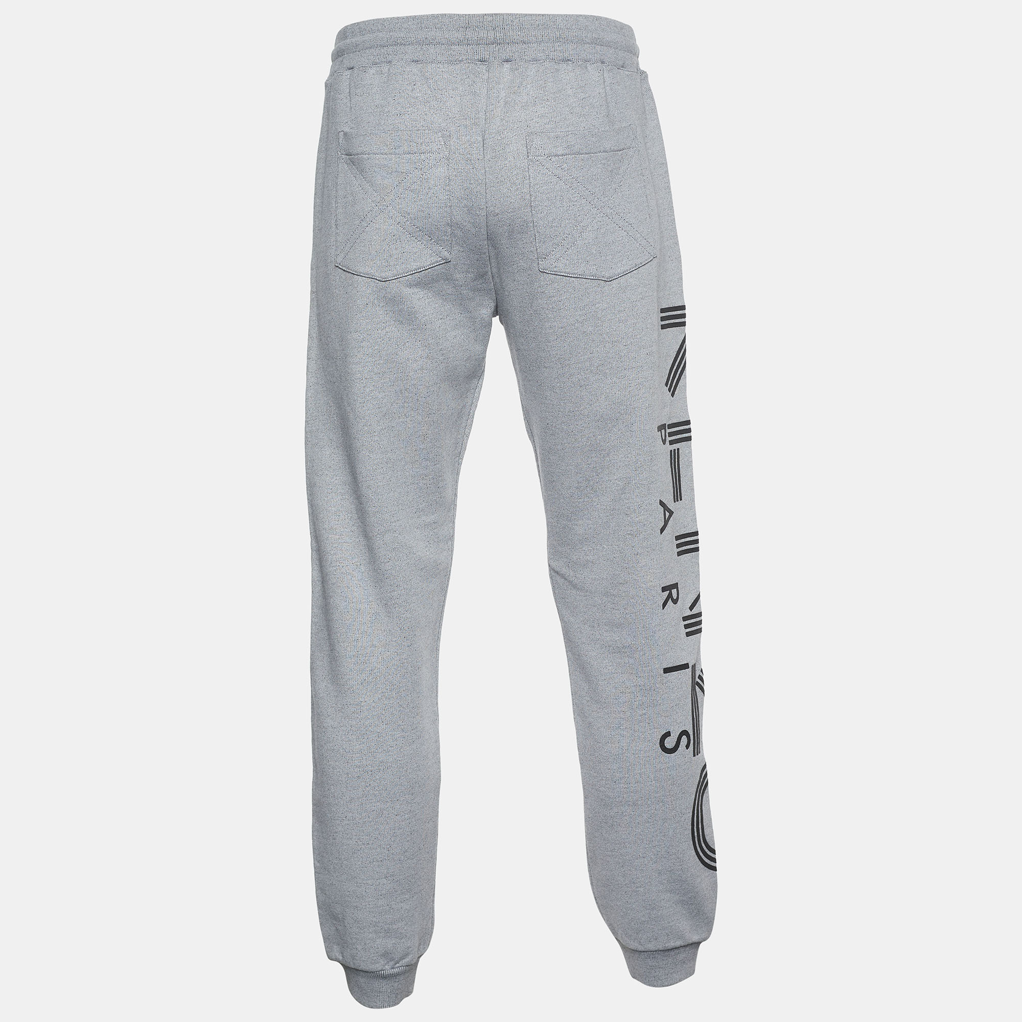 

Kenzo Grey Cotton Logo Printed Sweatpants