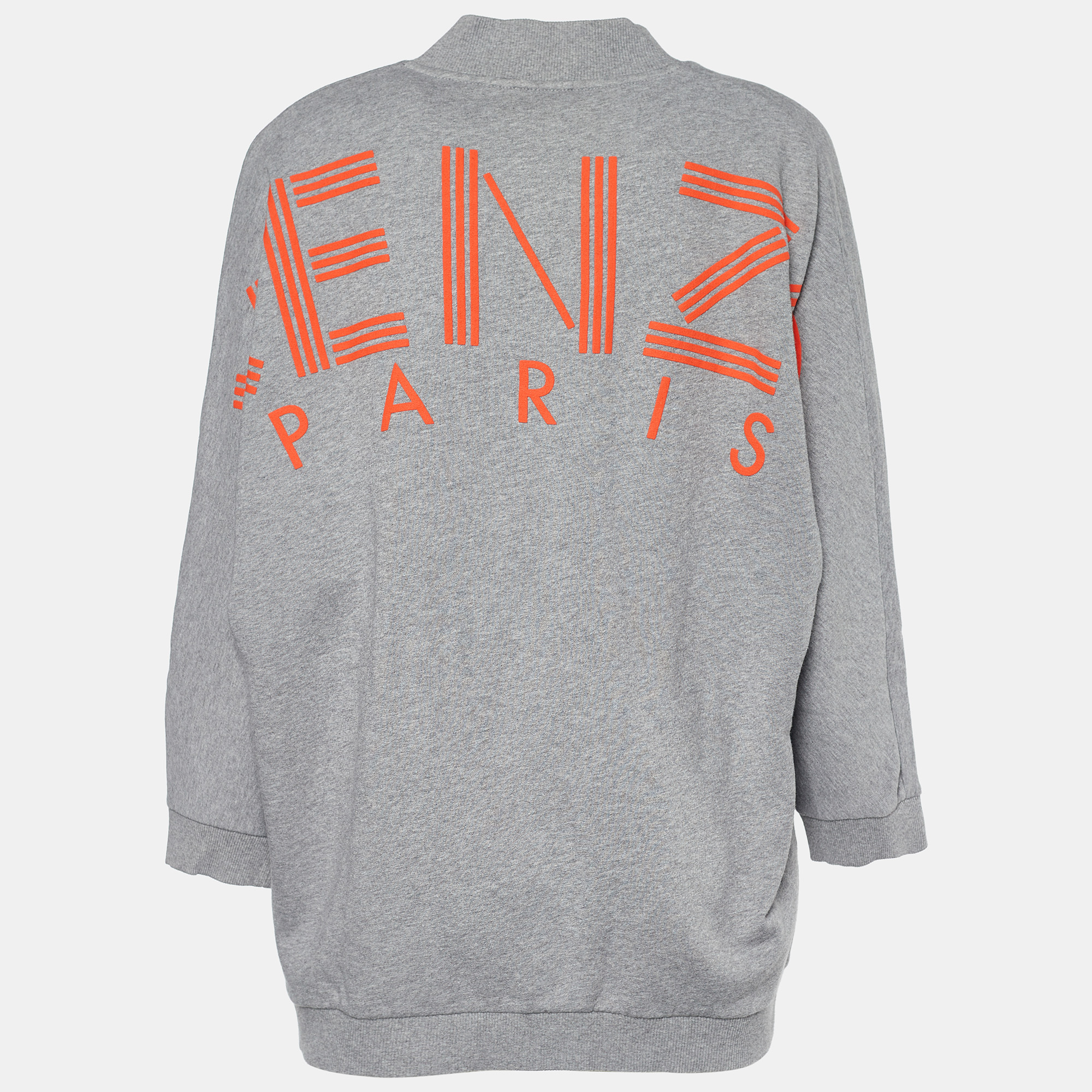 

Kenzo Grey Terry Knit Logo Print Sweatshirt