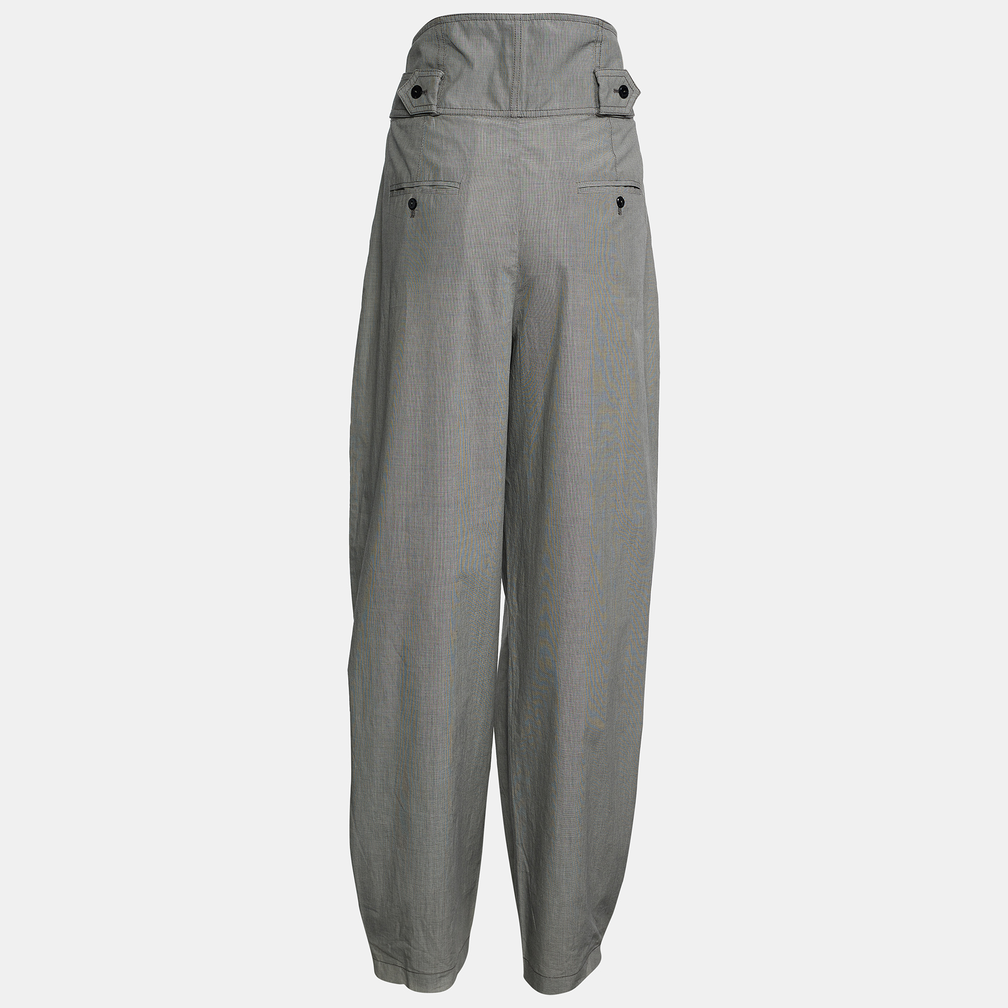 

Kenzo Grey Cotton Embellished Trousers