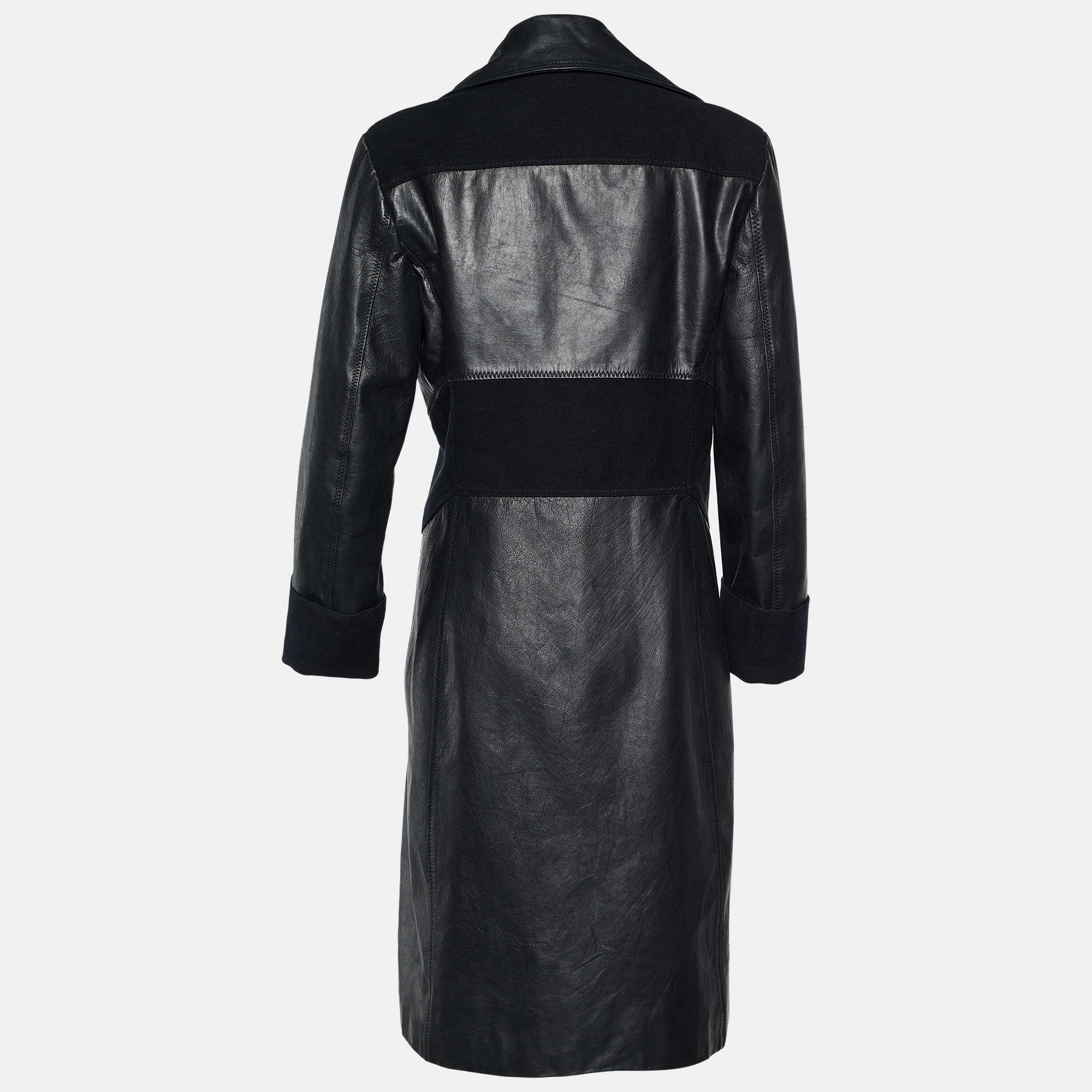 

Kenzo Black Leather Trench Coat