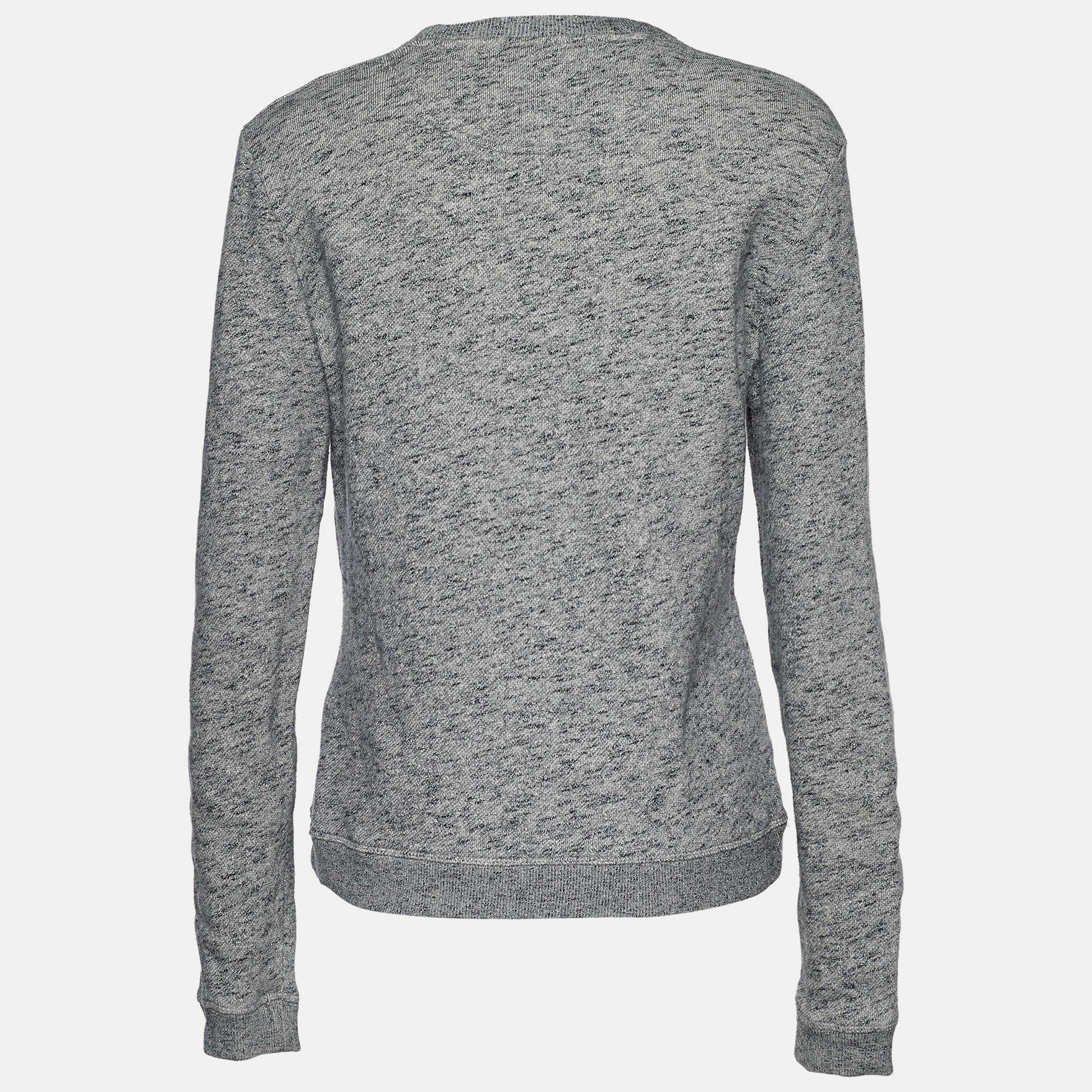 

Kenzo Grey Tiger Embroidered Melange Cotton Sweatshirt