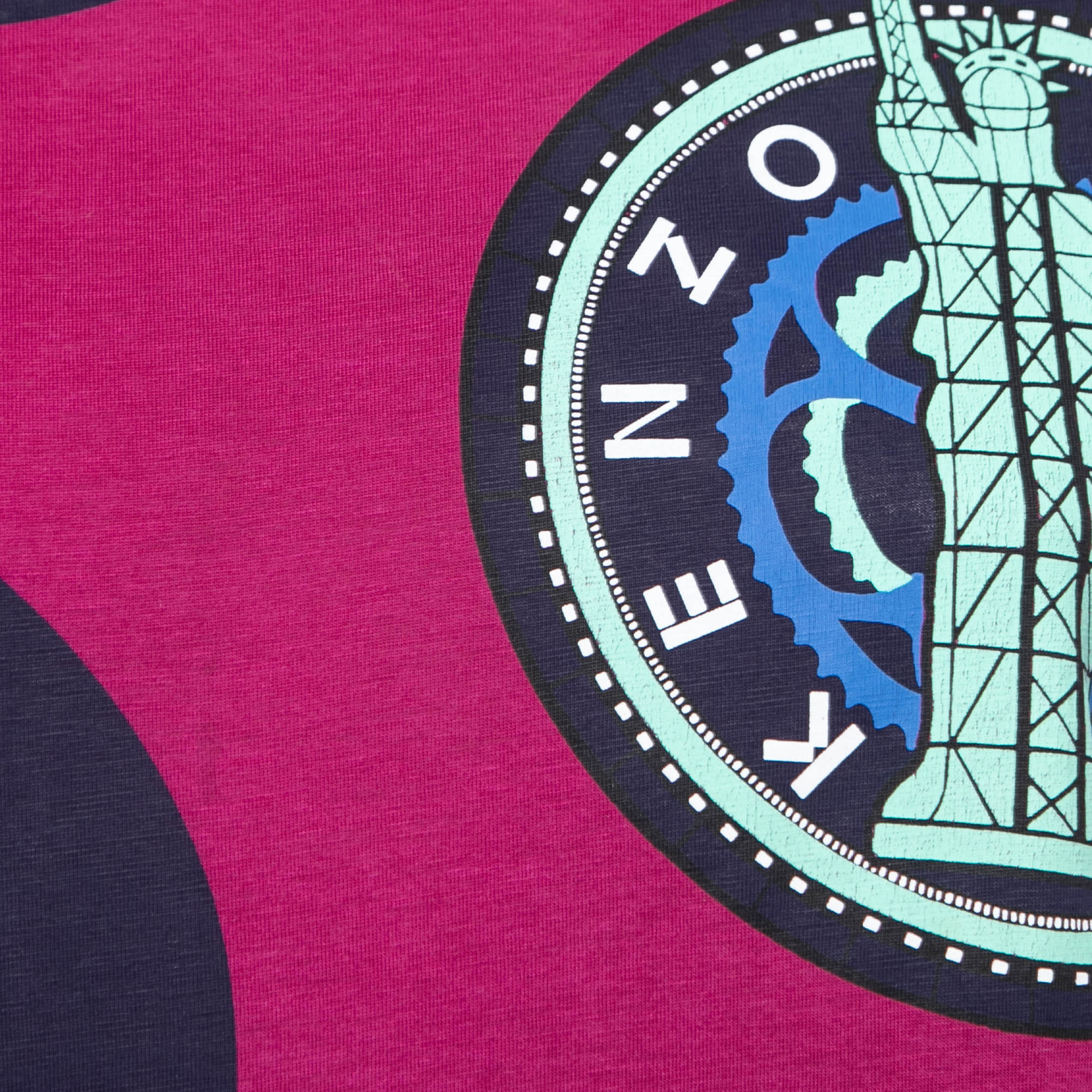 Kenzo Magenta Logo Printed Short Sleeve T-Shirt S 