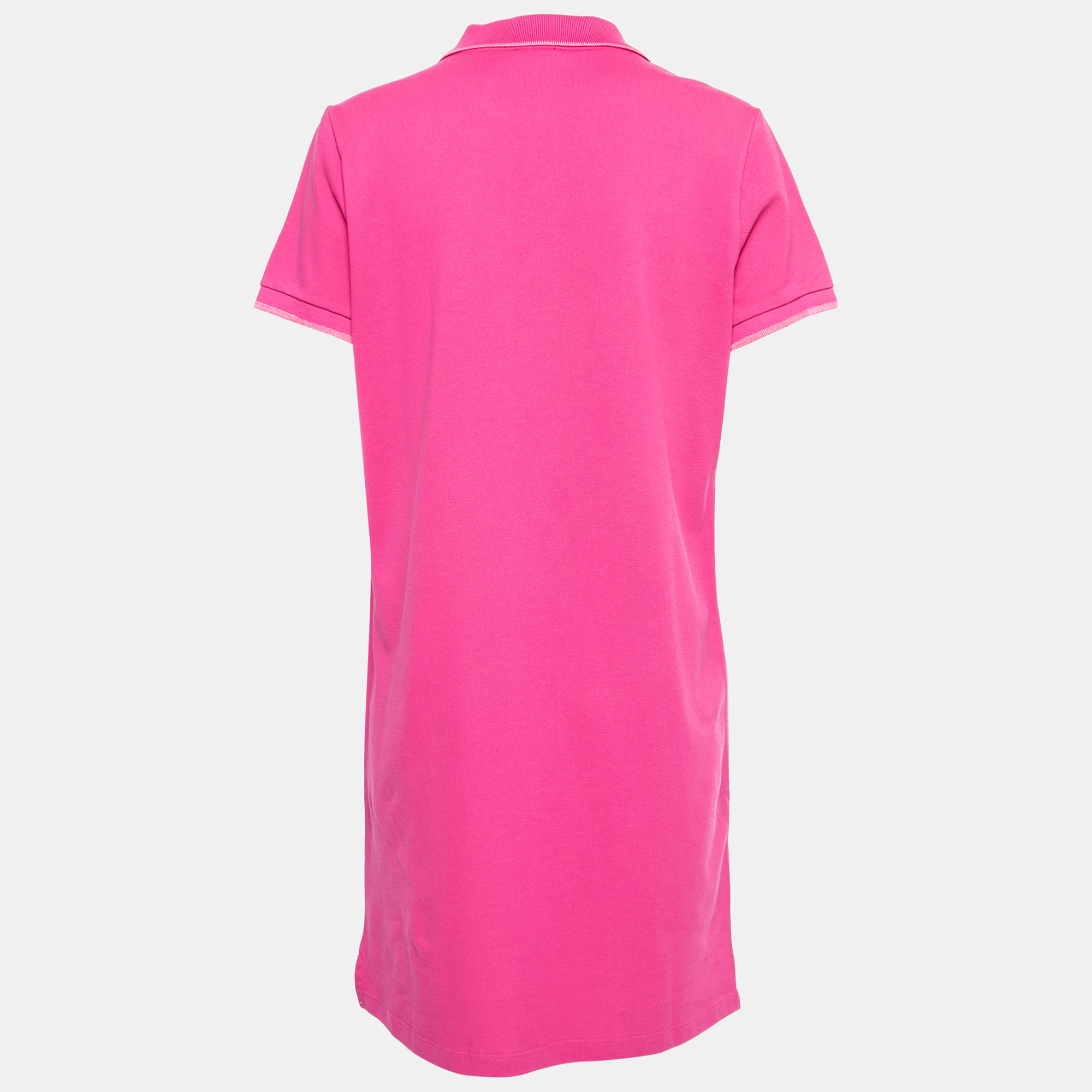 

Kenzo Pink Cotton Pique Logo Patch Detail Polo Dress