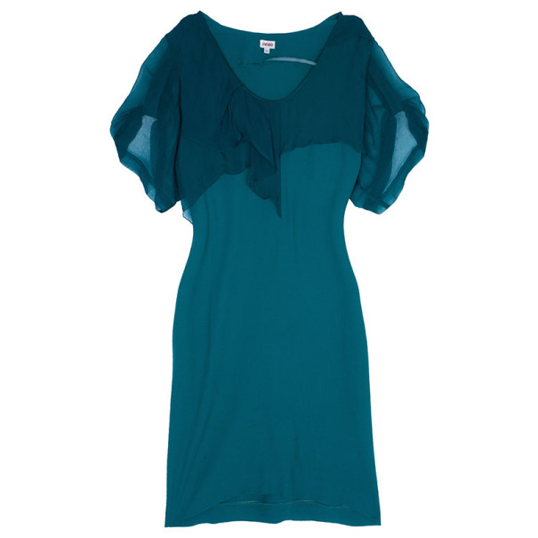 Pre Owned فستان كينزو تركواز شيفت M