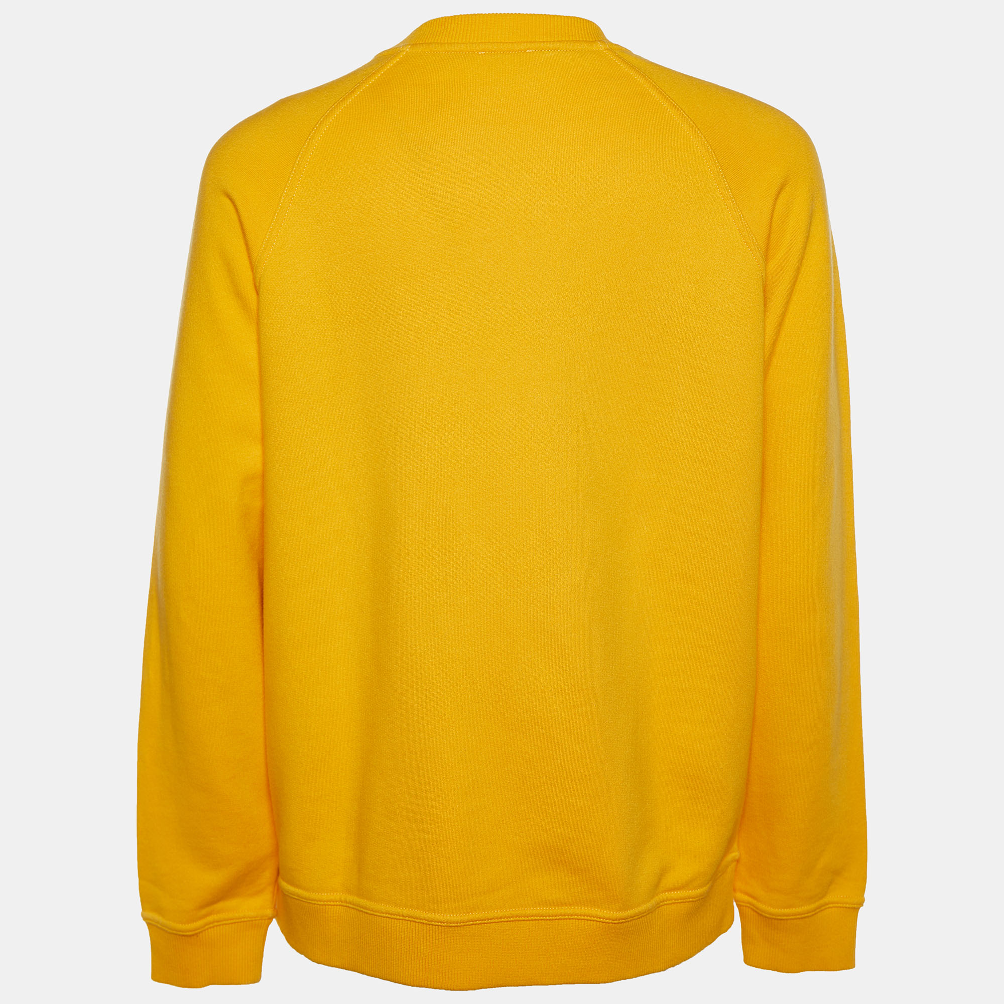 

Kenzo Yellow Tiger Applique Embroidered Cotton Knit Sweatshirt