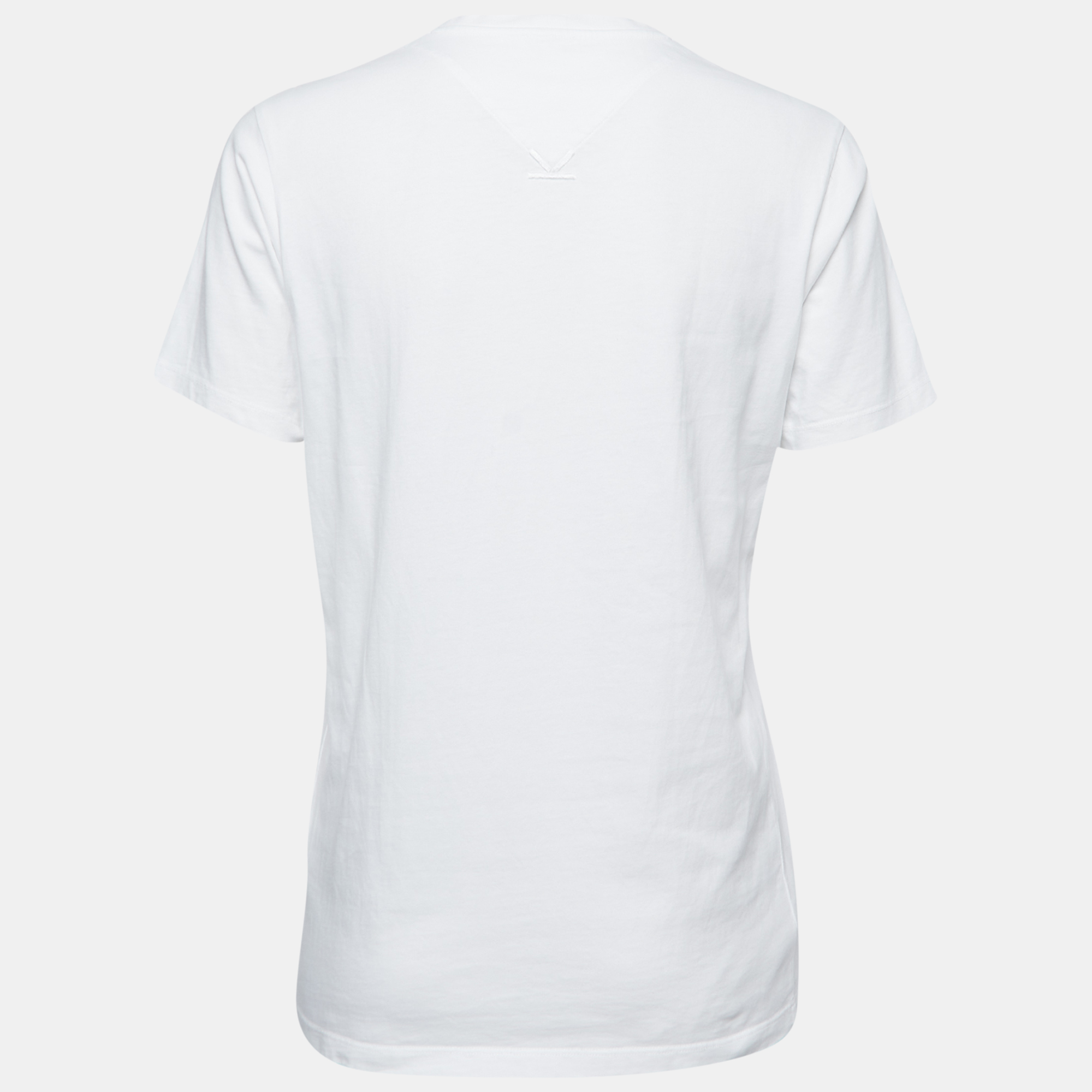 

Kenzo White Cotton Logo Print Crew Neck T Shirt