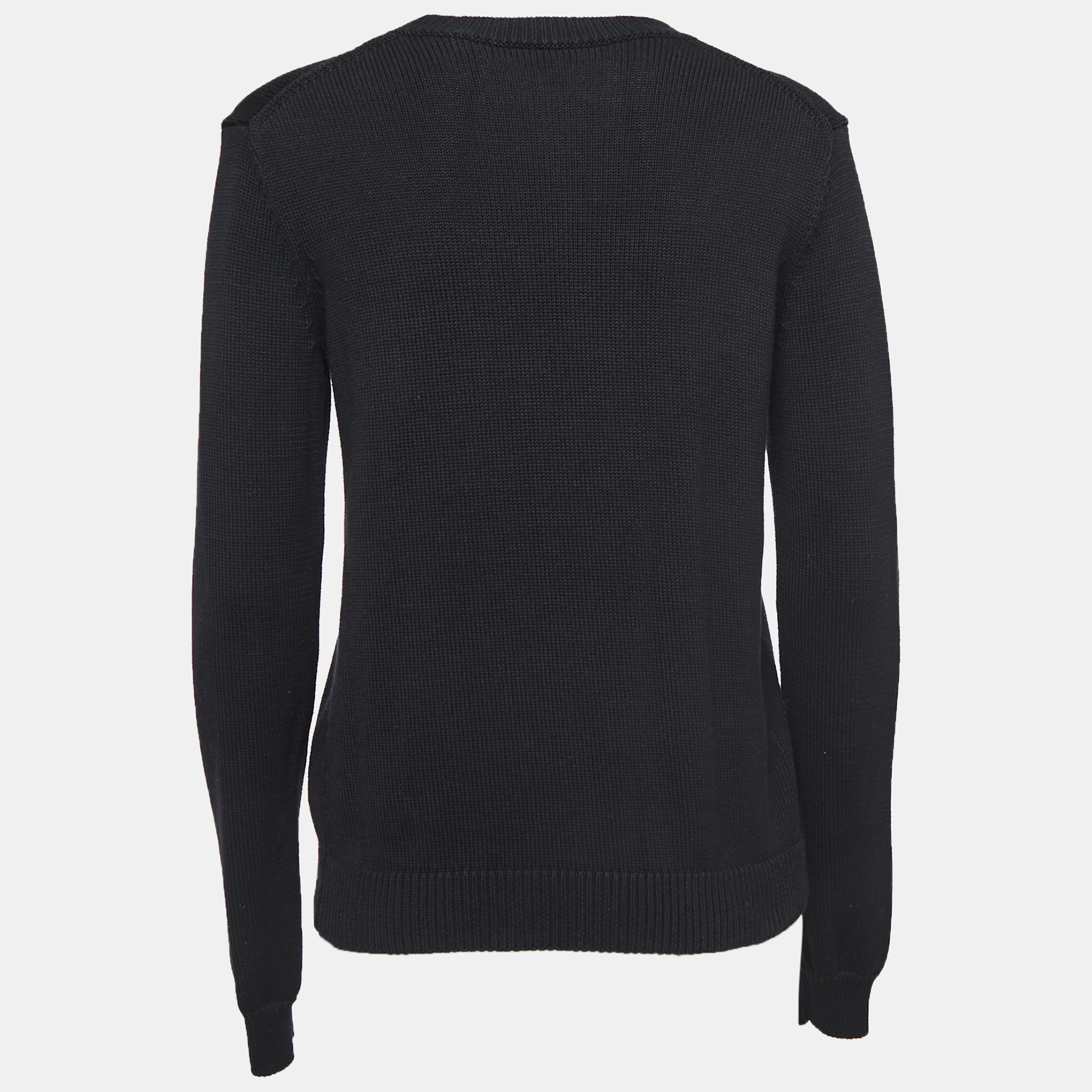 

Kenzo Black Cotton Logo Embroidered Crewneck Sweatshirt