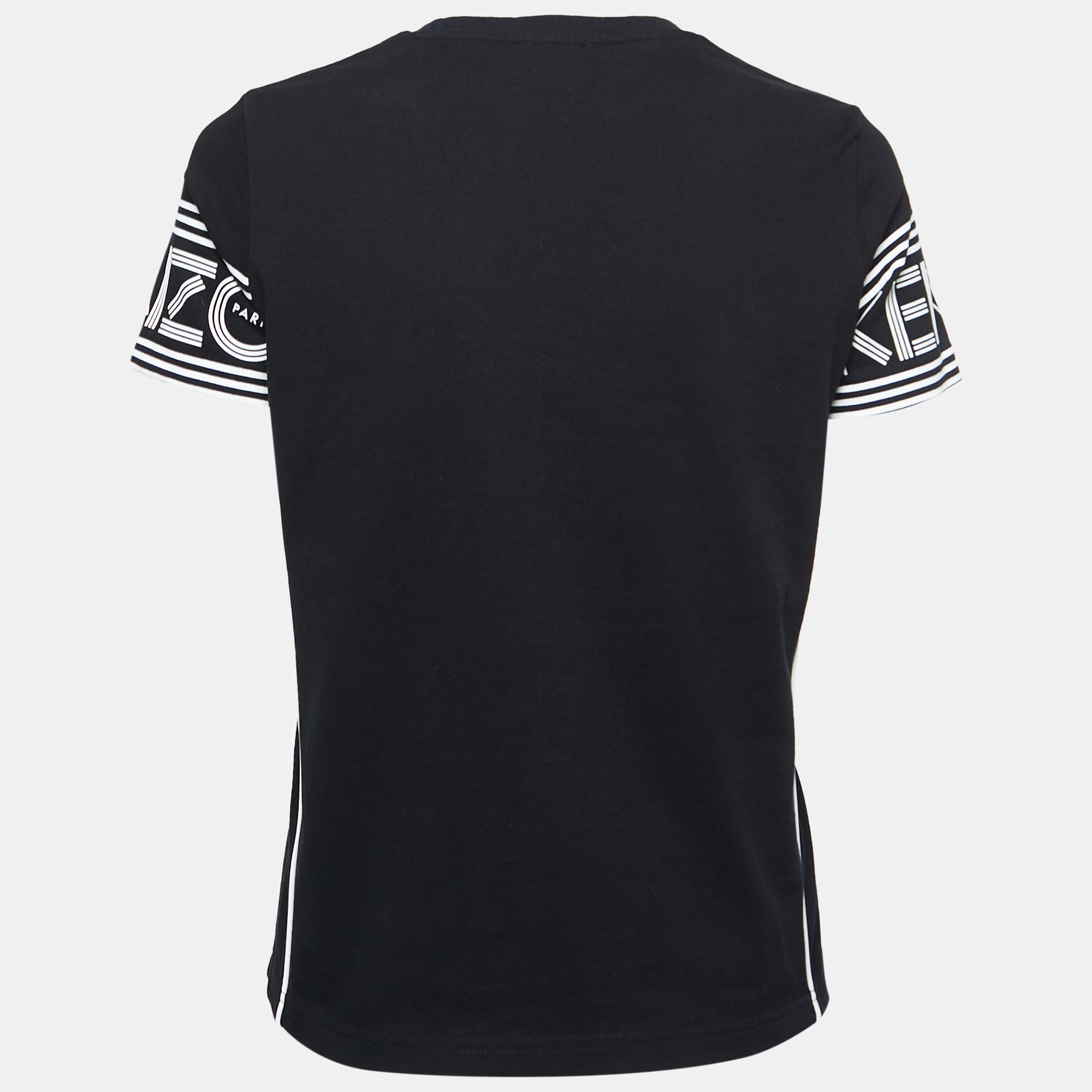 

Kenzo Black Contrast Logo Print Cotton Crew Neck T-Shirt