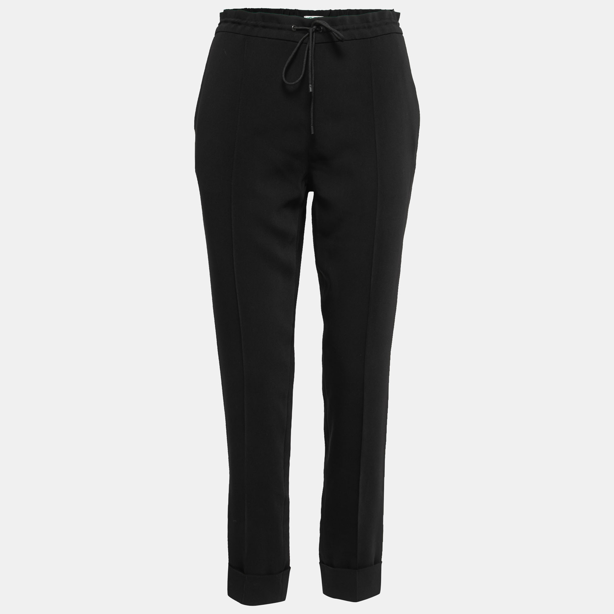 Pre-owned Kenzo Black Crepe Tailored Trousers S