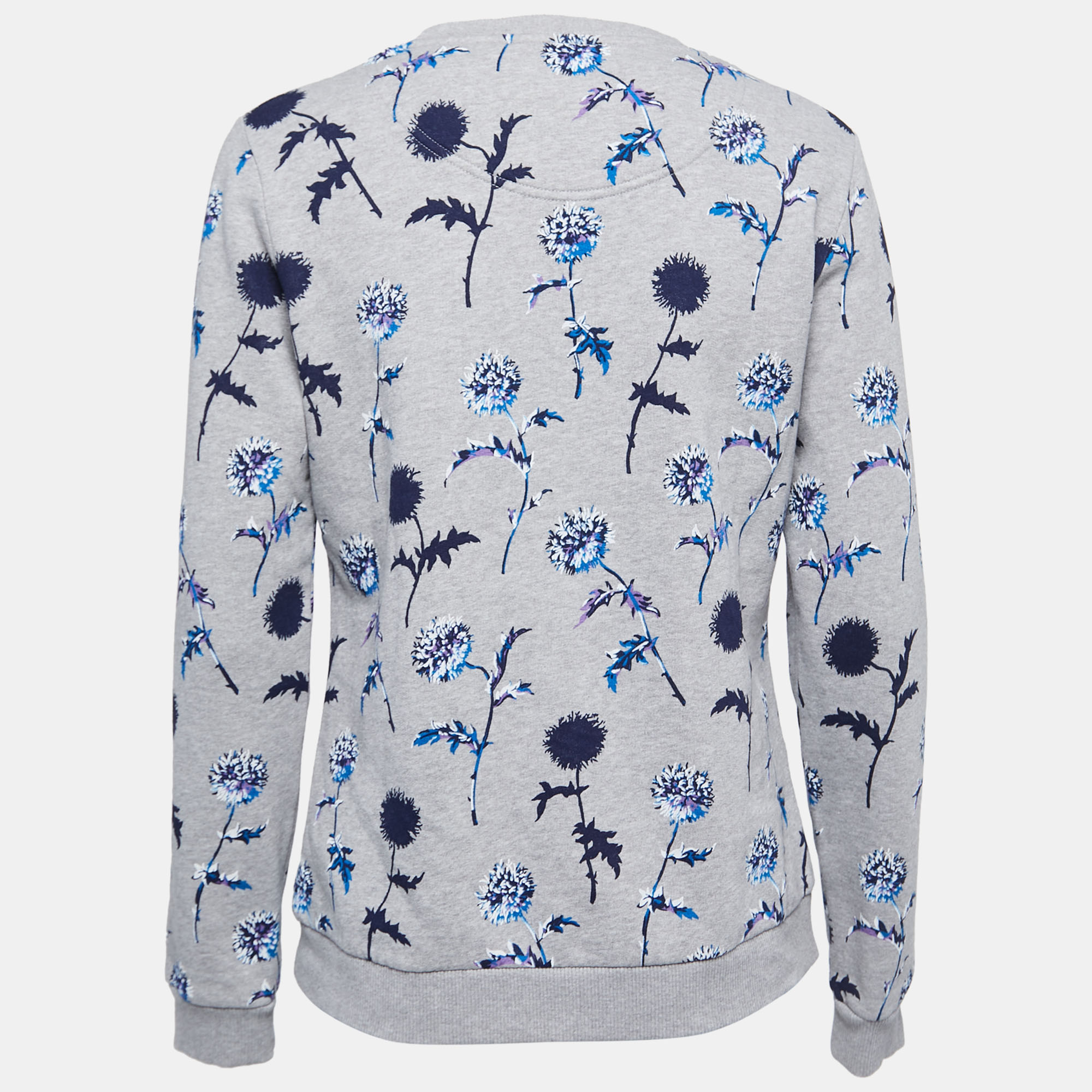 

Kenzo Grey Floral Printed Cotton Crew Neck Sweatshirt