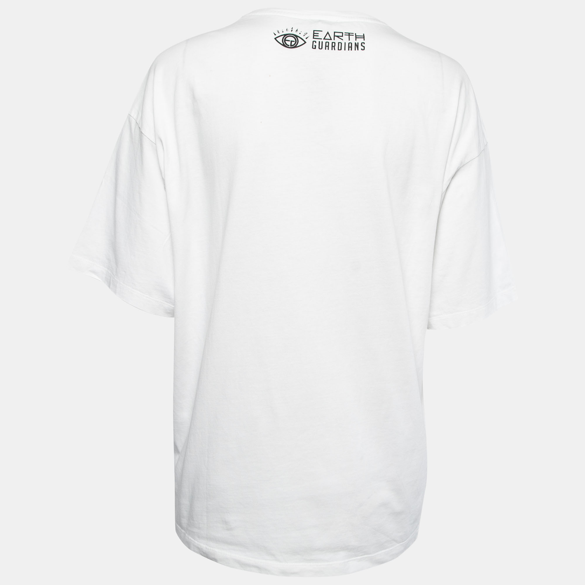 

Kenzo White Cotton Rise Up Print T-Shirt