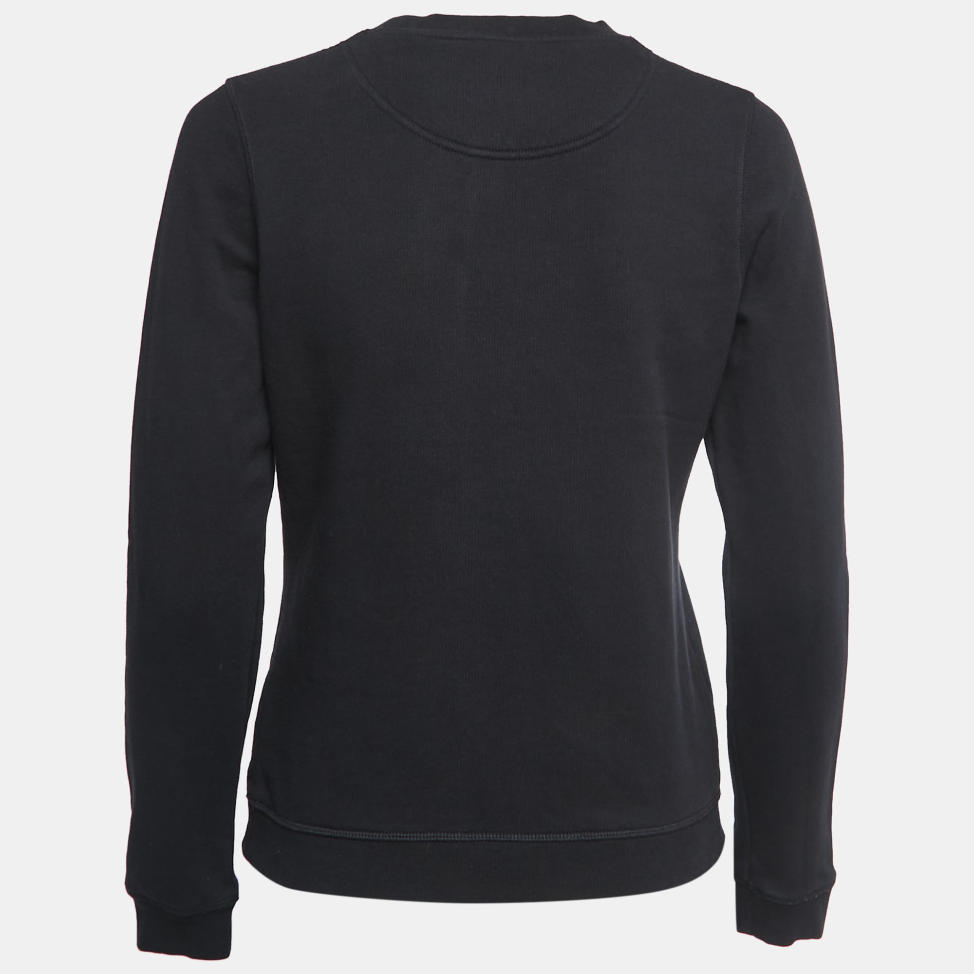 

Kenzo Black Logo Embroidered Cotton Crew Neck Sweatshirt
